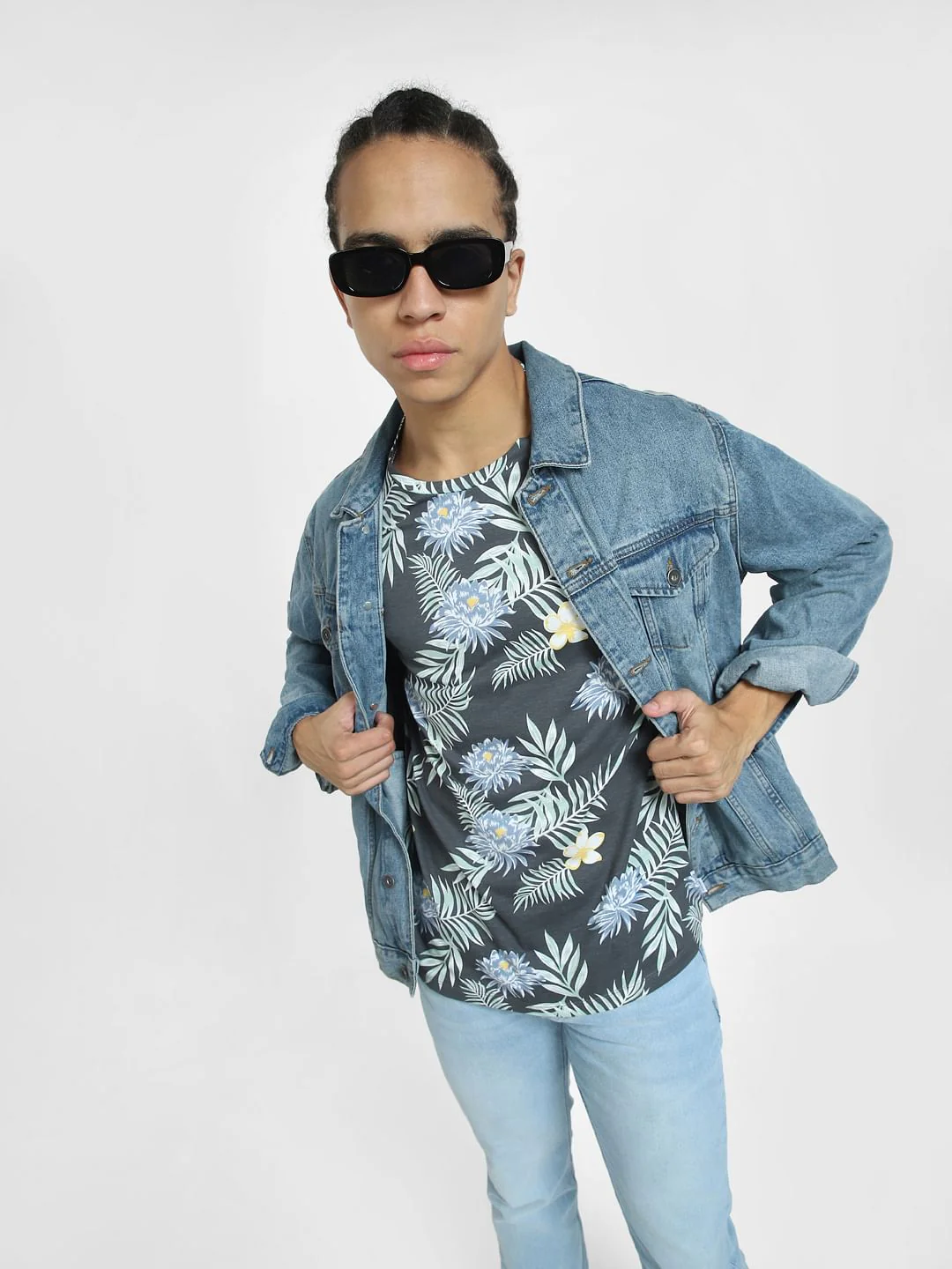 Grey All Over Print Crew Neck T-shirt