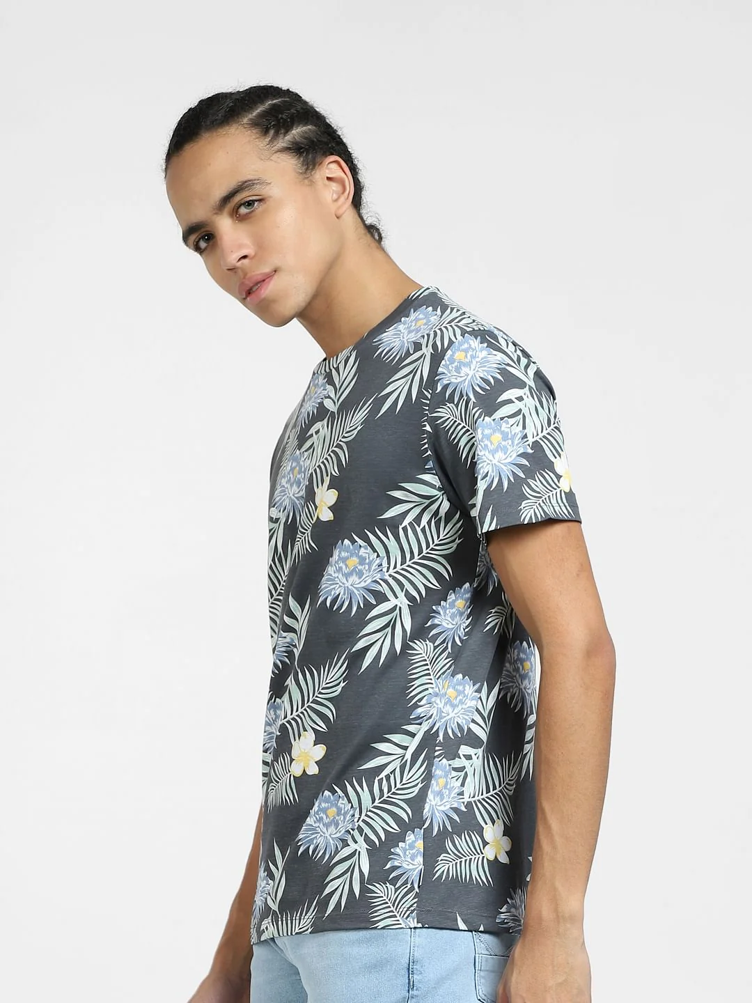 Grey All Over Print Crew Neck T-shirt - Image 3