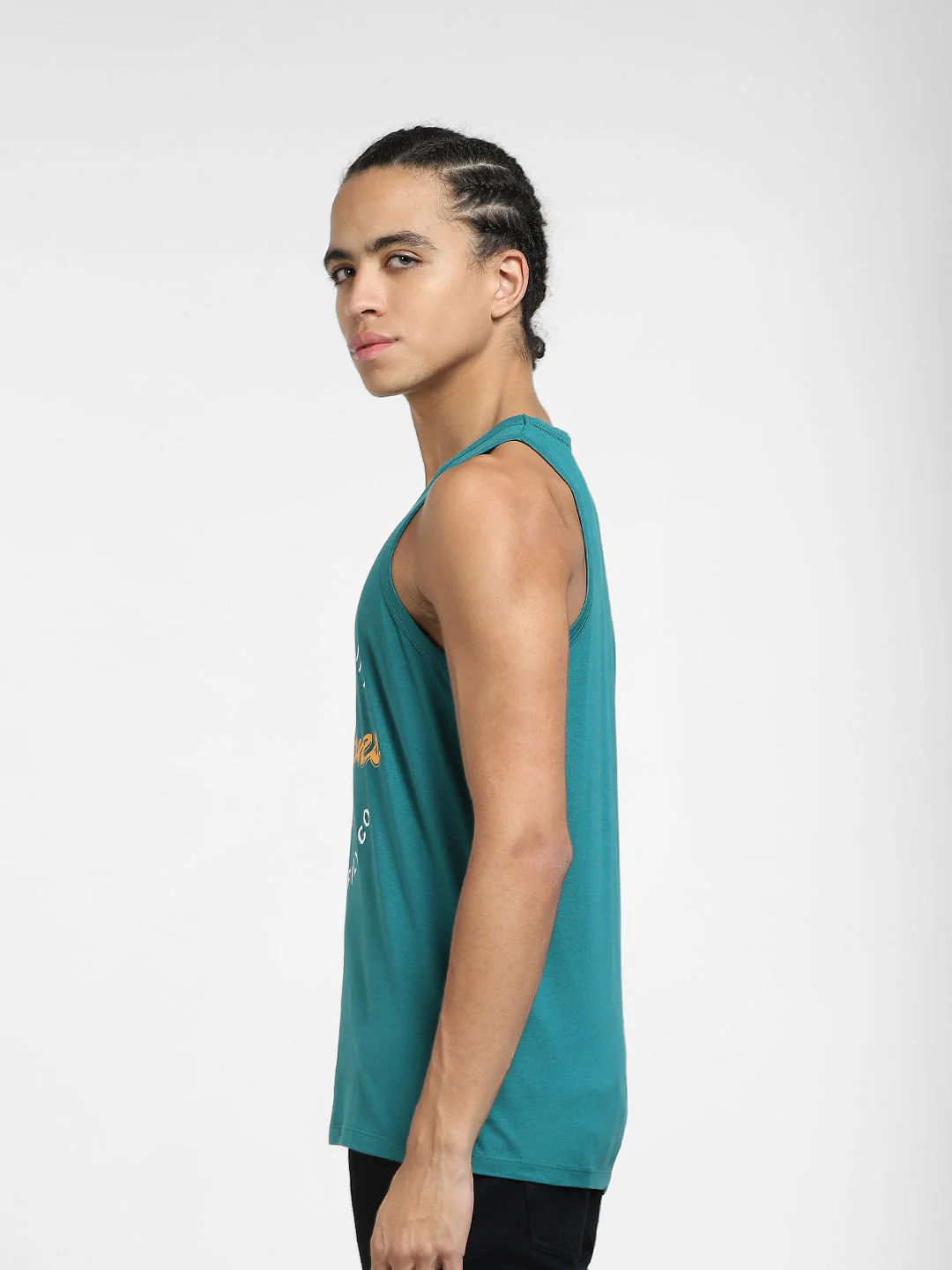Green Logo Print T-shirt Vest - Image 3