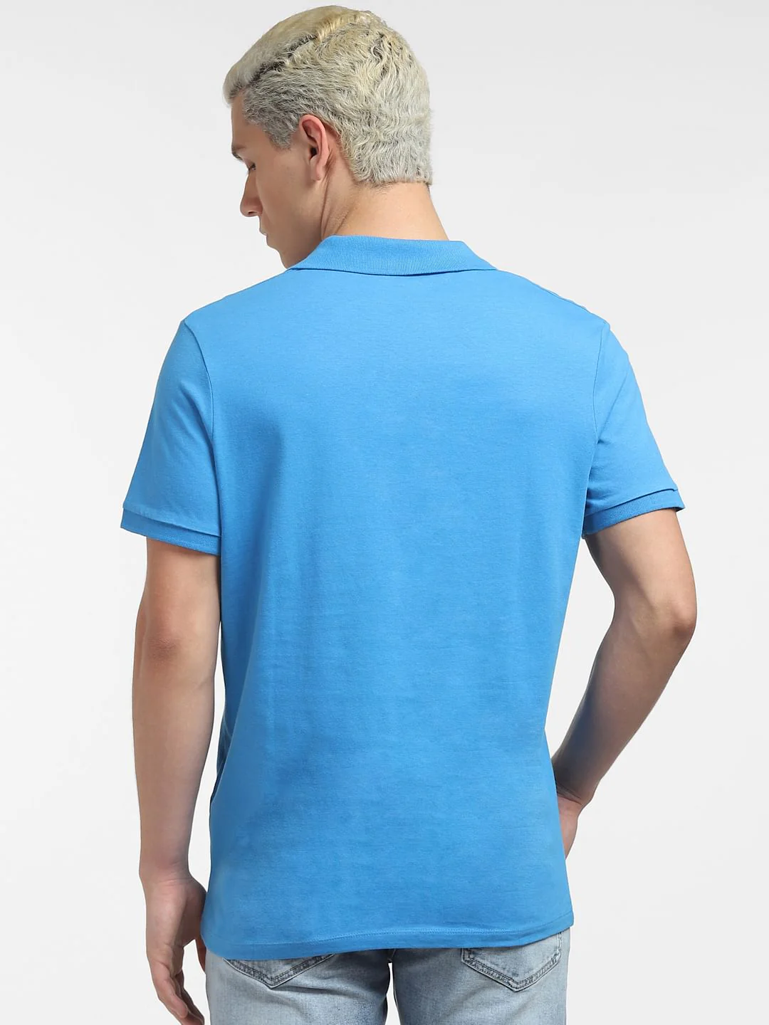Blue Logo Print Polo T-shirt - Image 4