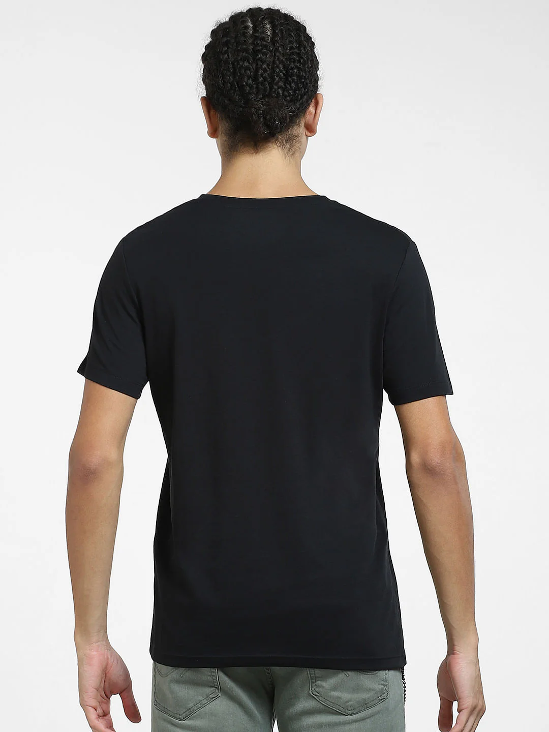 Black Logo Print Crew Neck T-shirt - Image 4