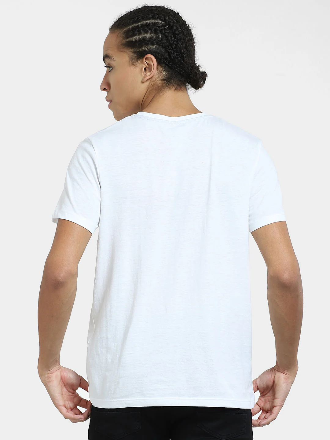 White Logo Print Crew Neck T-shirt - Image 4