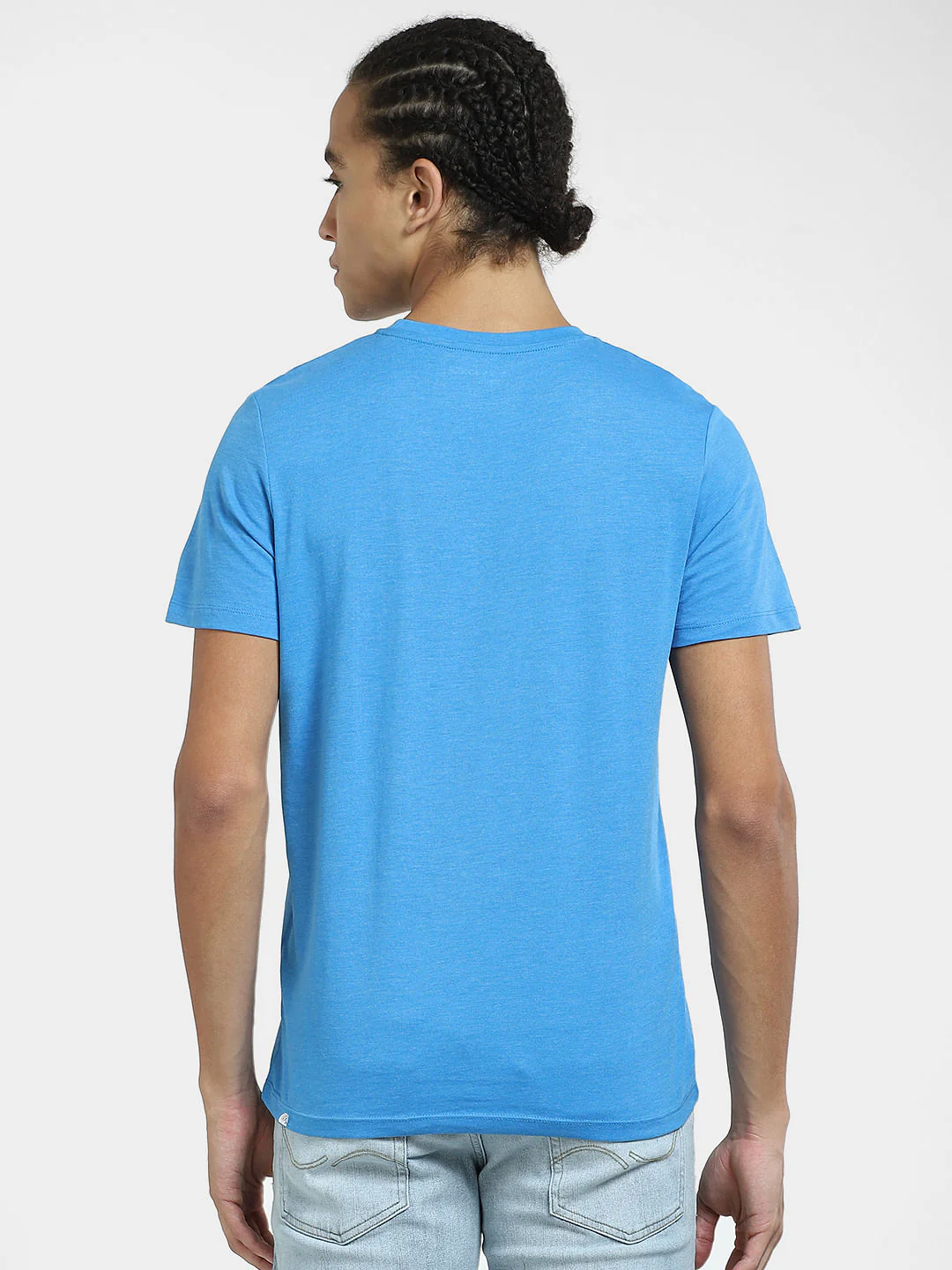 Blue Logo Print Crew Neck T-shirt - Image 4
