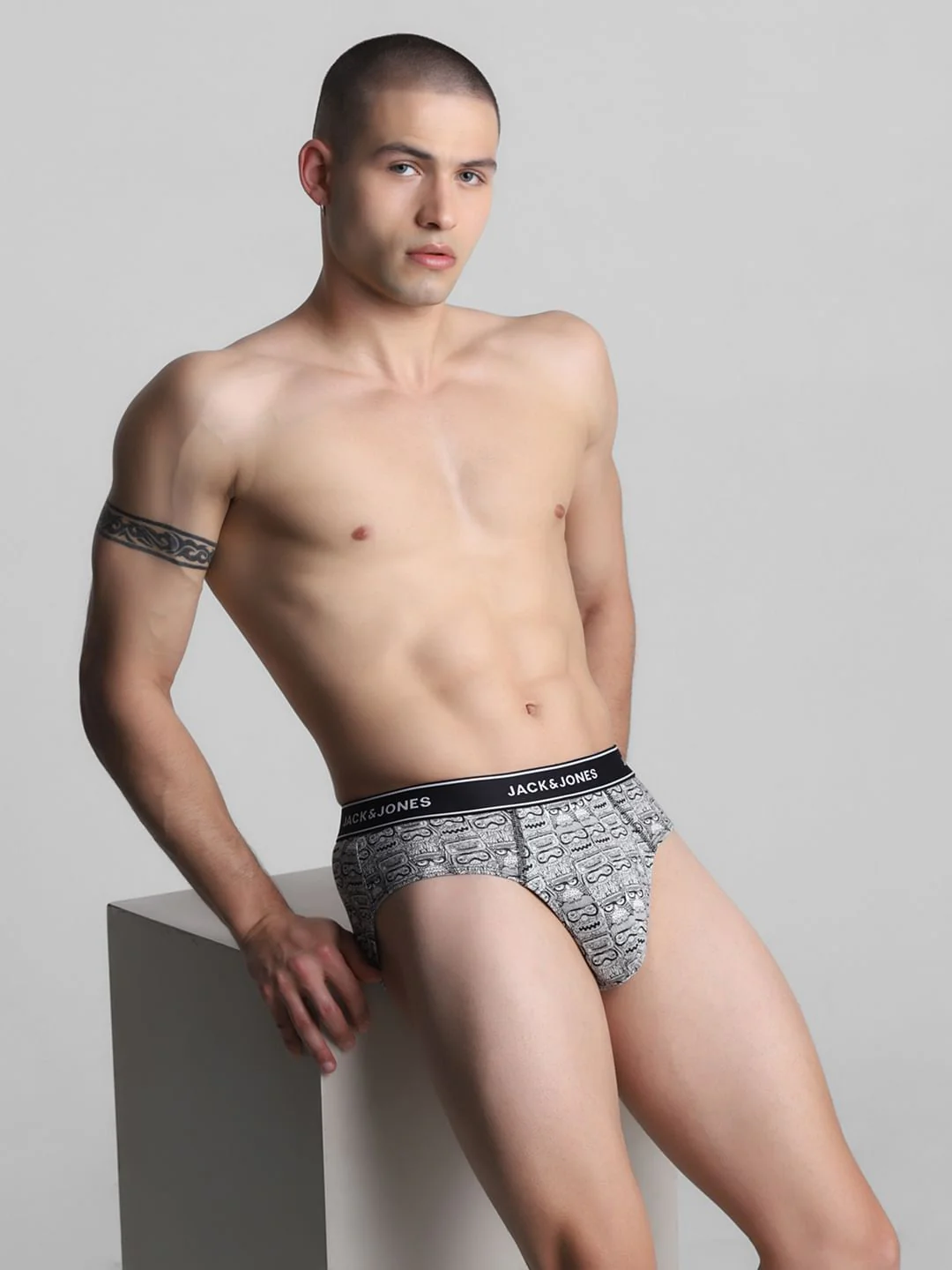White All Over Print Briefs - Image 5