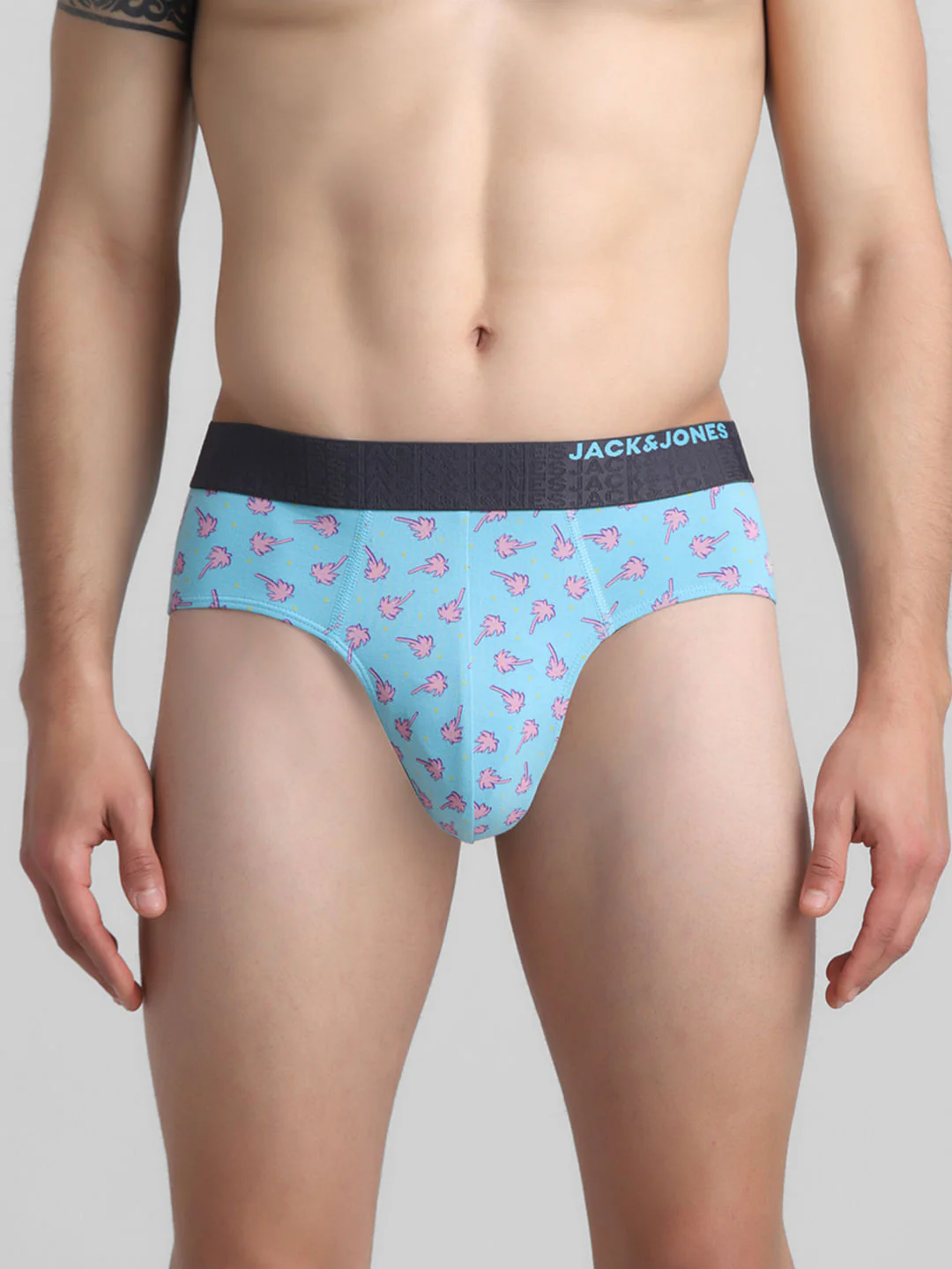 Blue Tropical Print Briefs