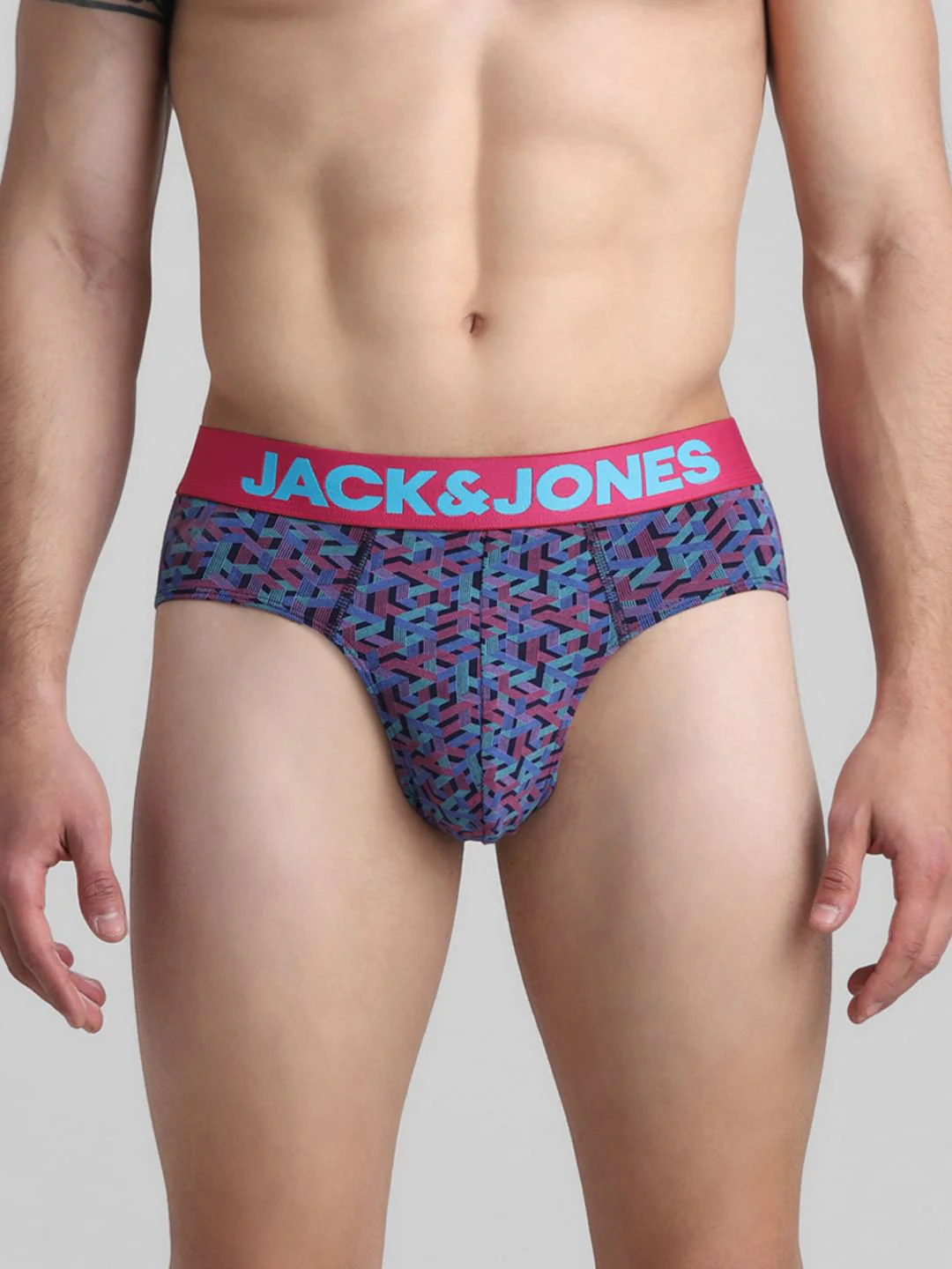 Navy Blue Abstract Print Briefs