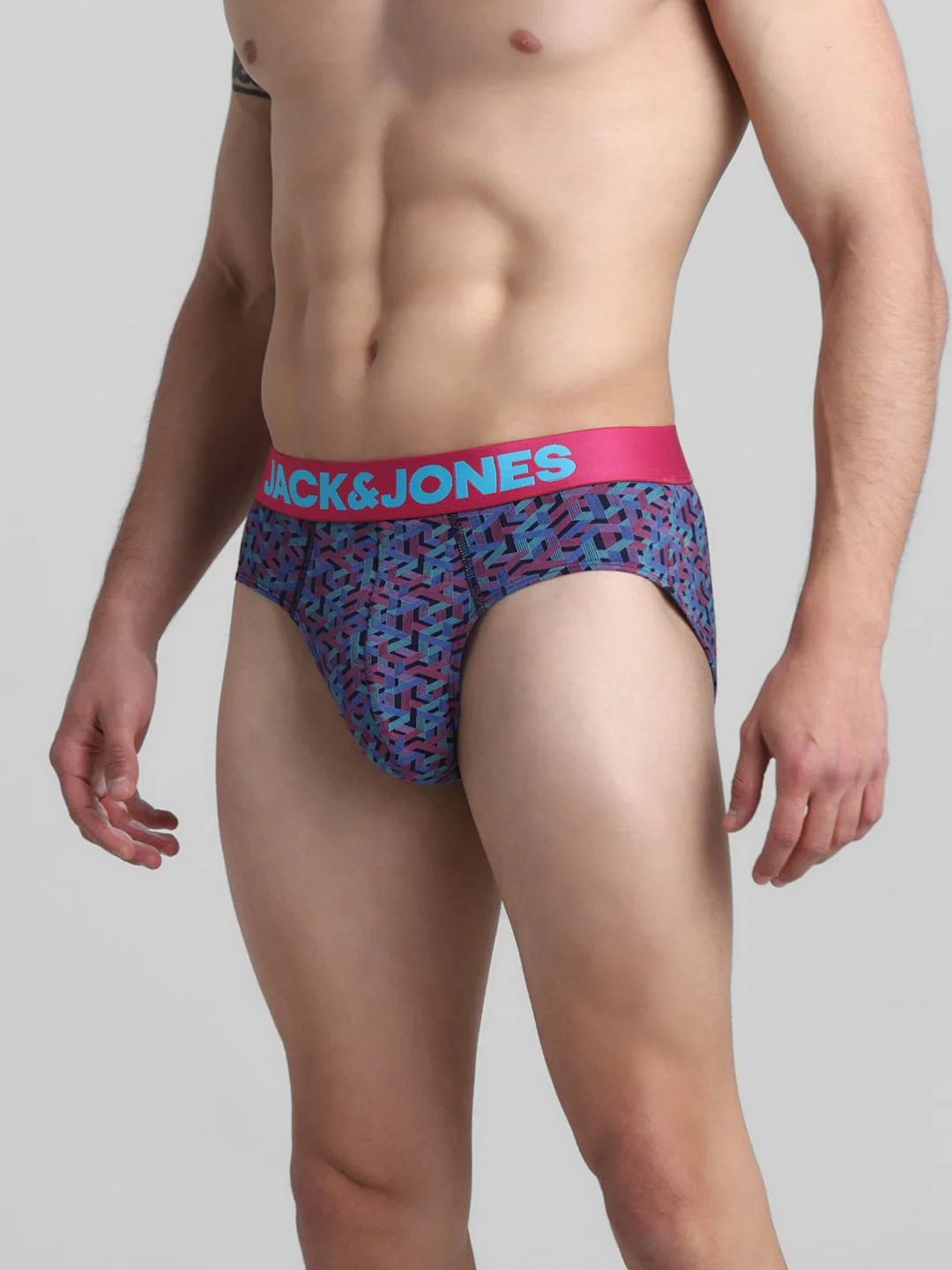 Navy Blue Abstract Print Briefs - Image 2