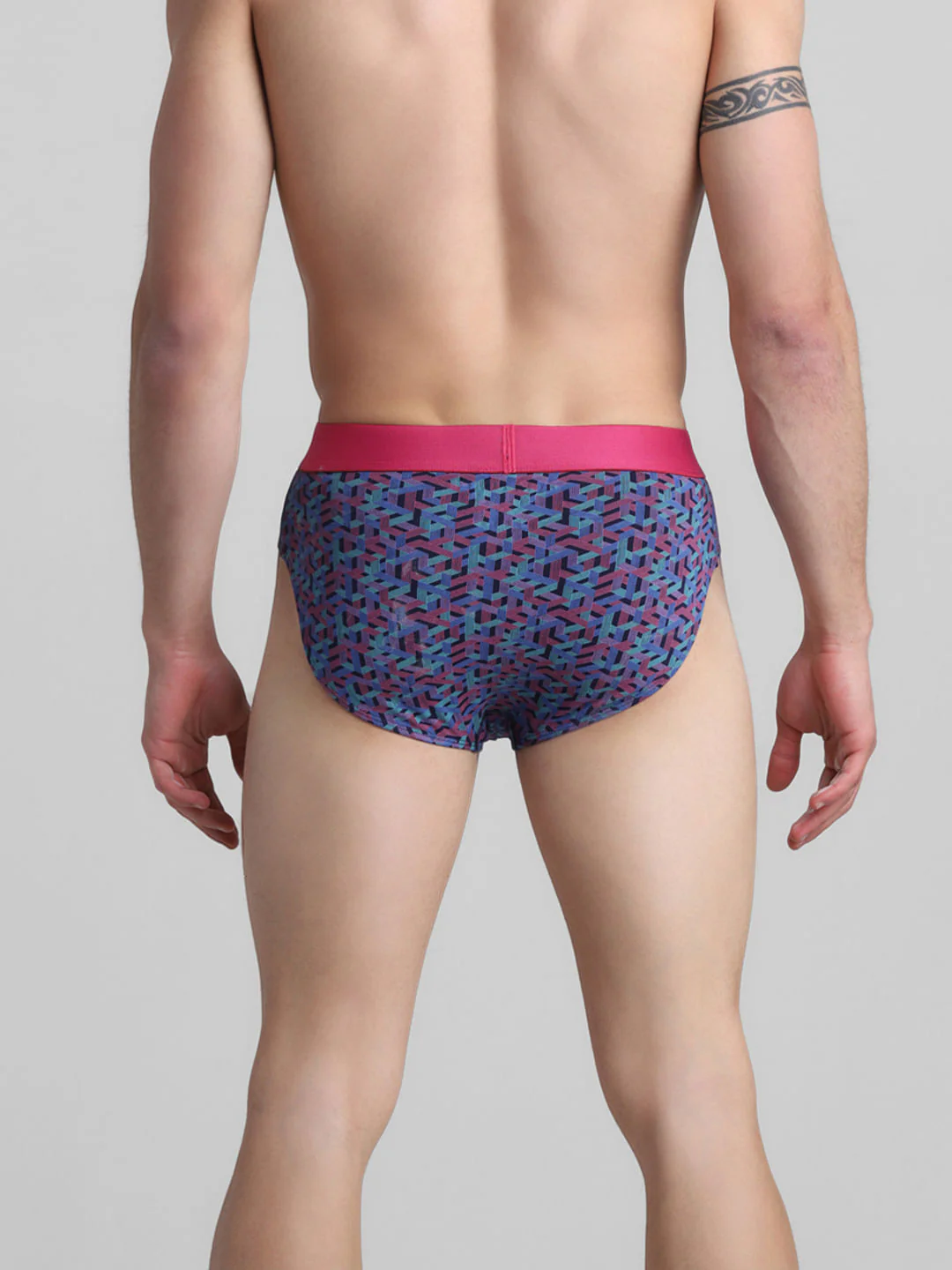 Navy Blue Abstract Print Briefs - Image 3