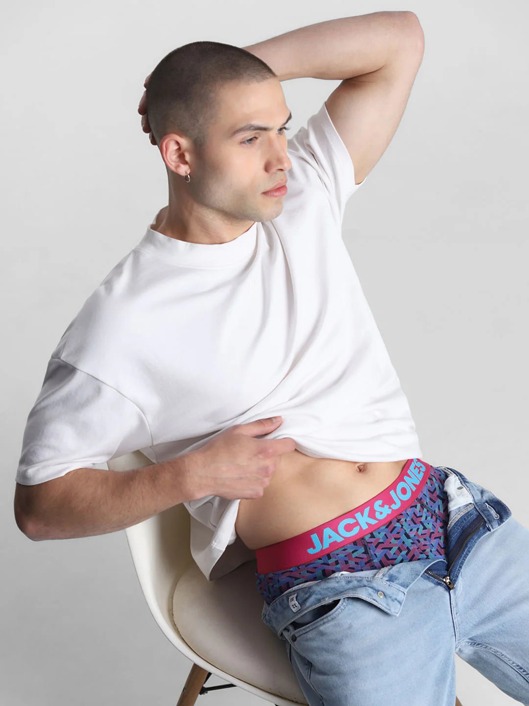 Navy Blue Abstract Print Briefs - Image 5