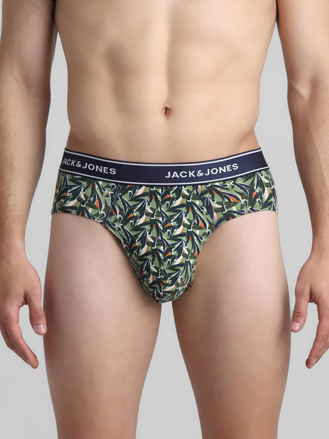 Green Leaf Print Briefs
