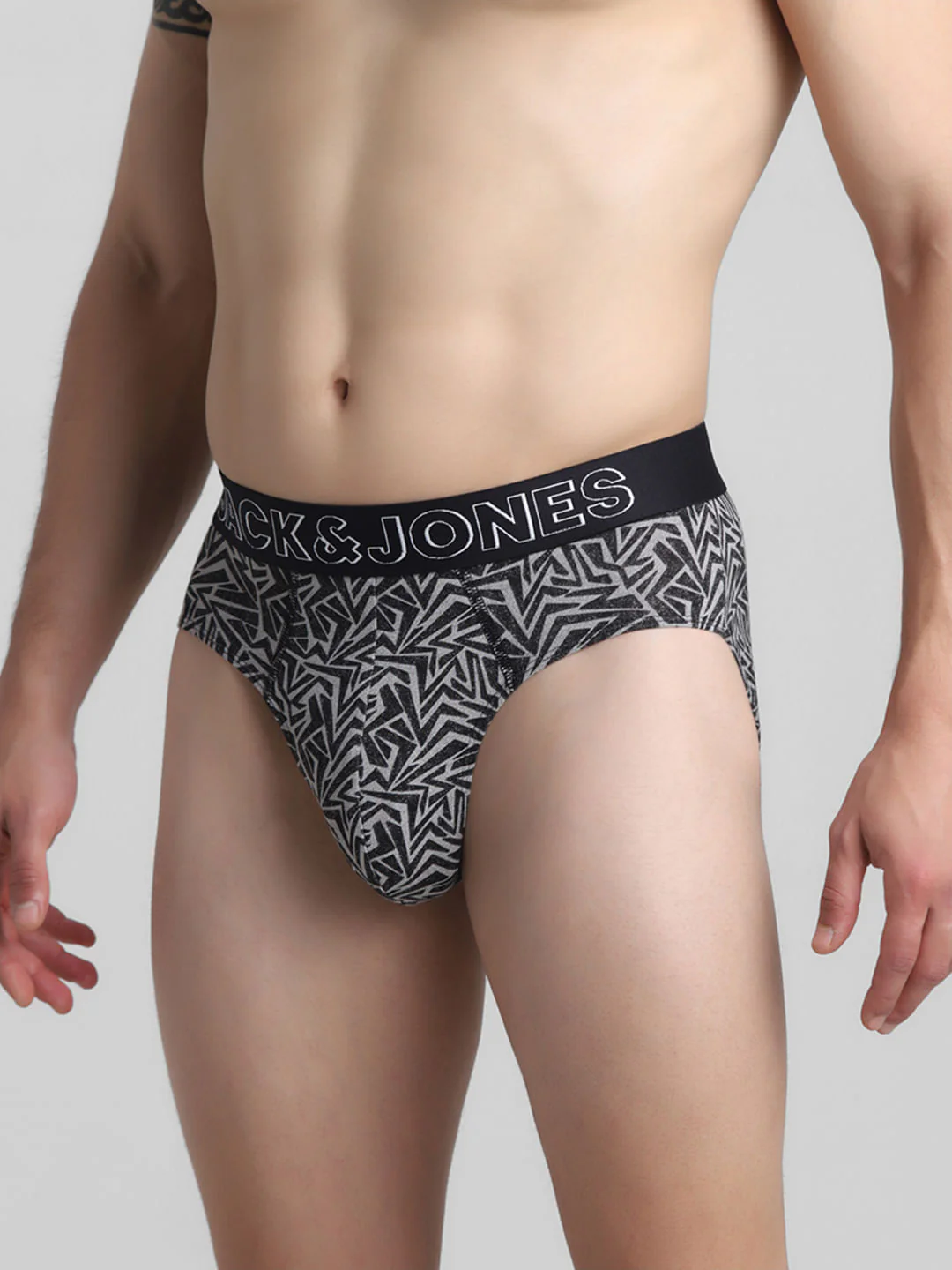 Black Zig-Zag Print Briefs - Image 2