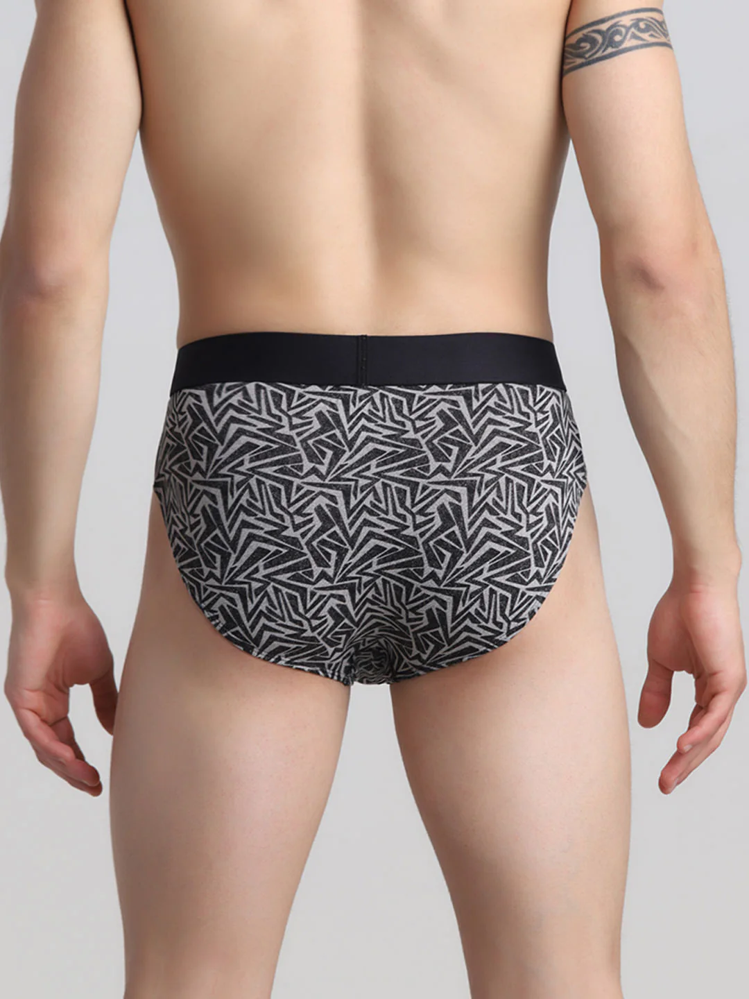 Black Zig-Zag Print Briefs - Image 3