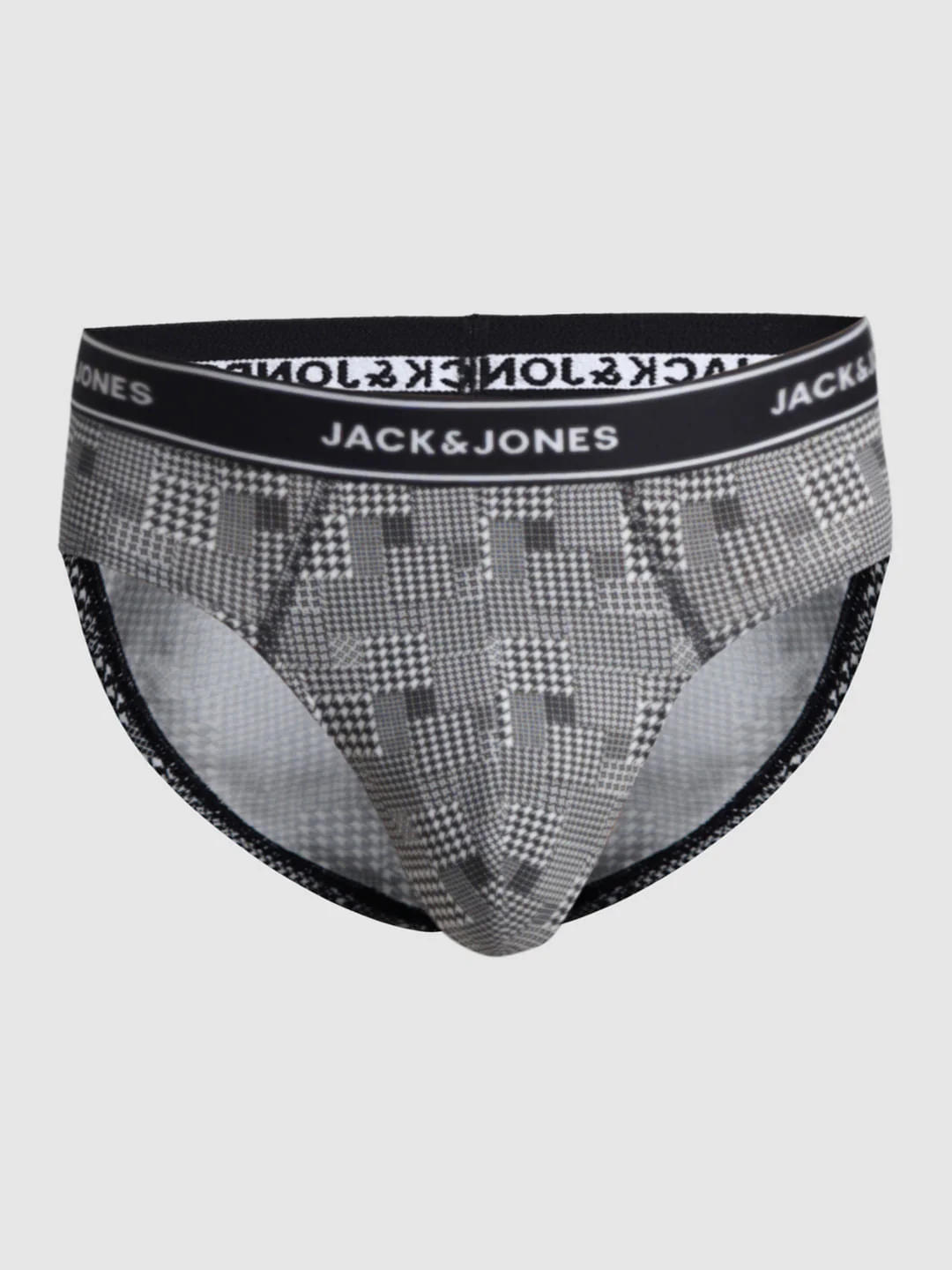 White Houndstooth Print Briefs - Image 6