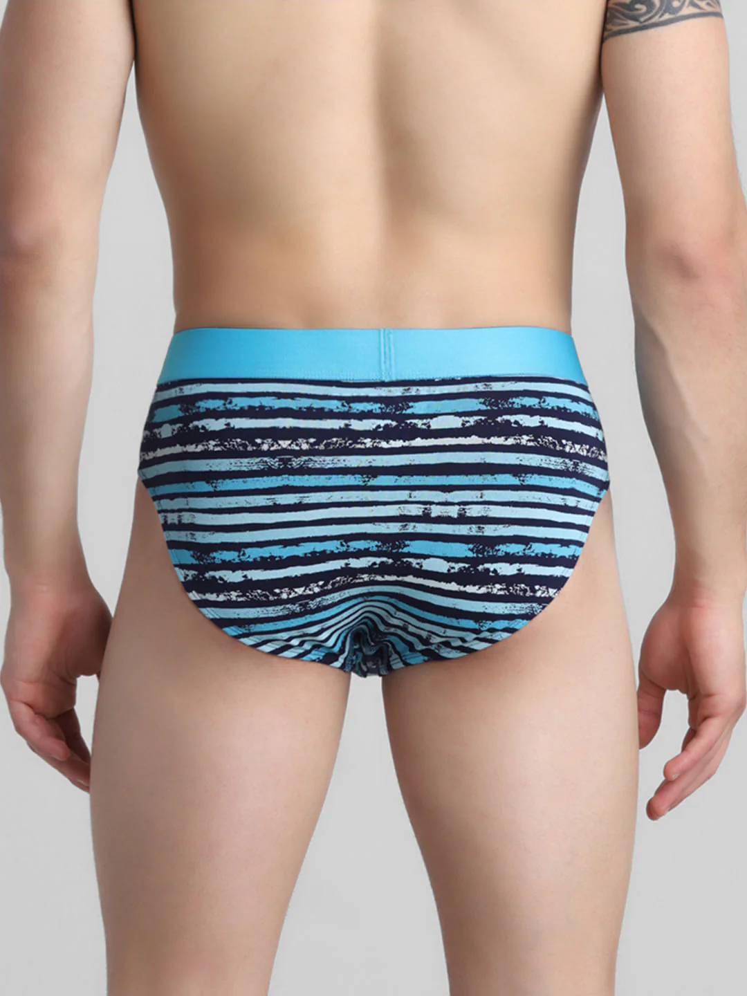 Blue Striped Print Briefs - Image 3