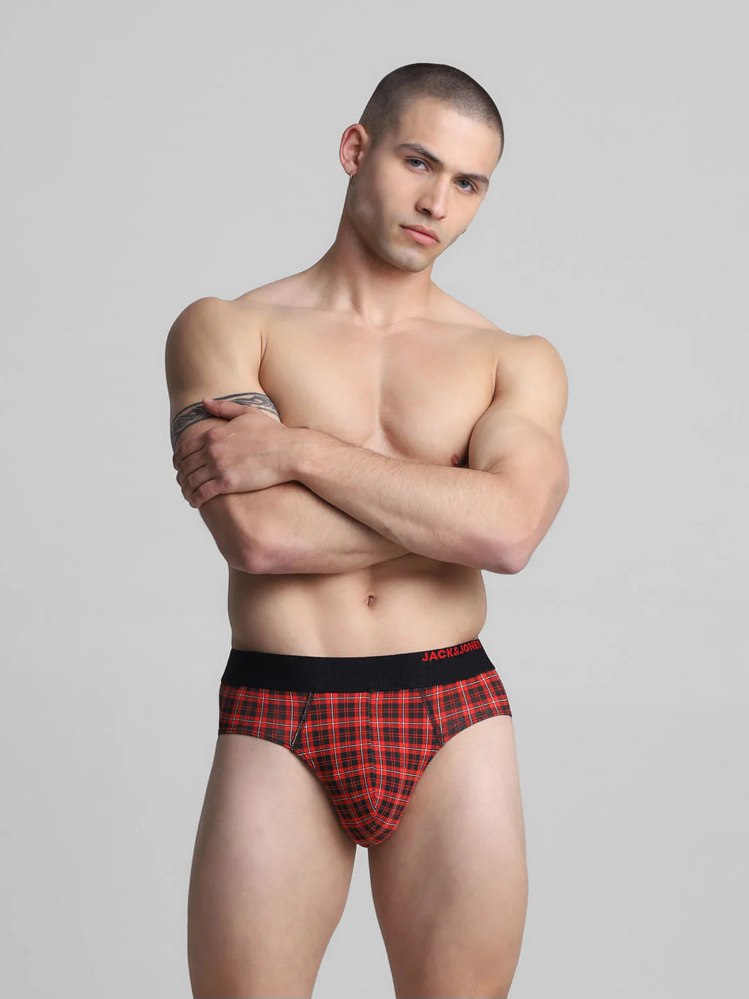 Red Check Print Briefs - Image 5