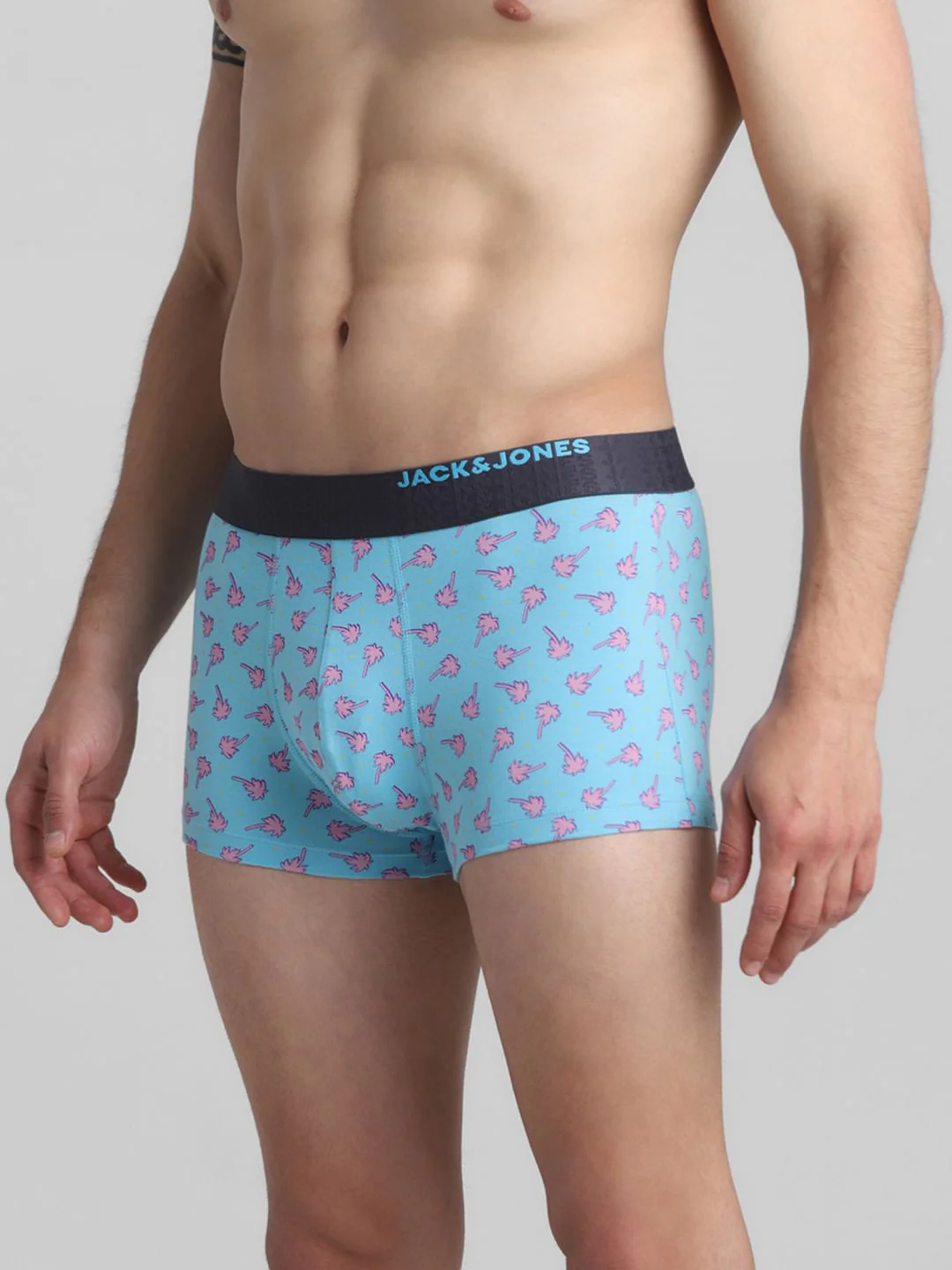 Blue Tropical Print Trunks - Image 2
