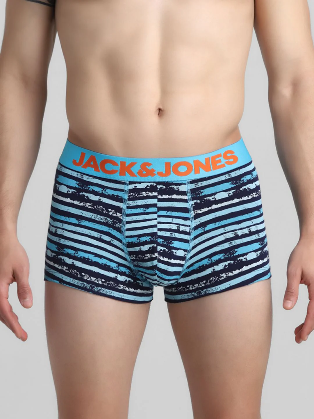 Blue Striped Print Trunks