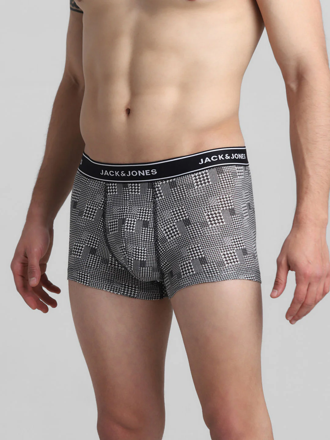 White Houndstooth Print Trunks - Image 2
