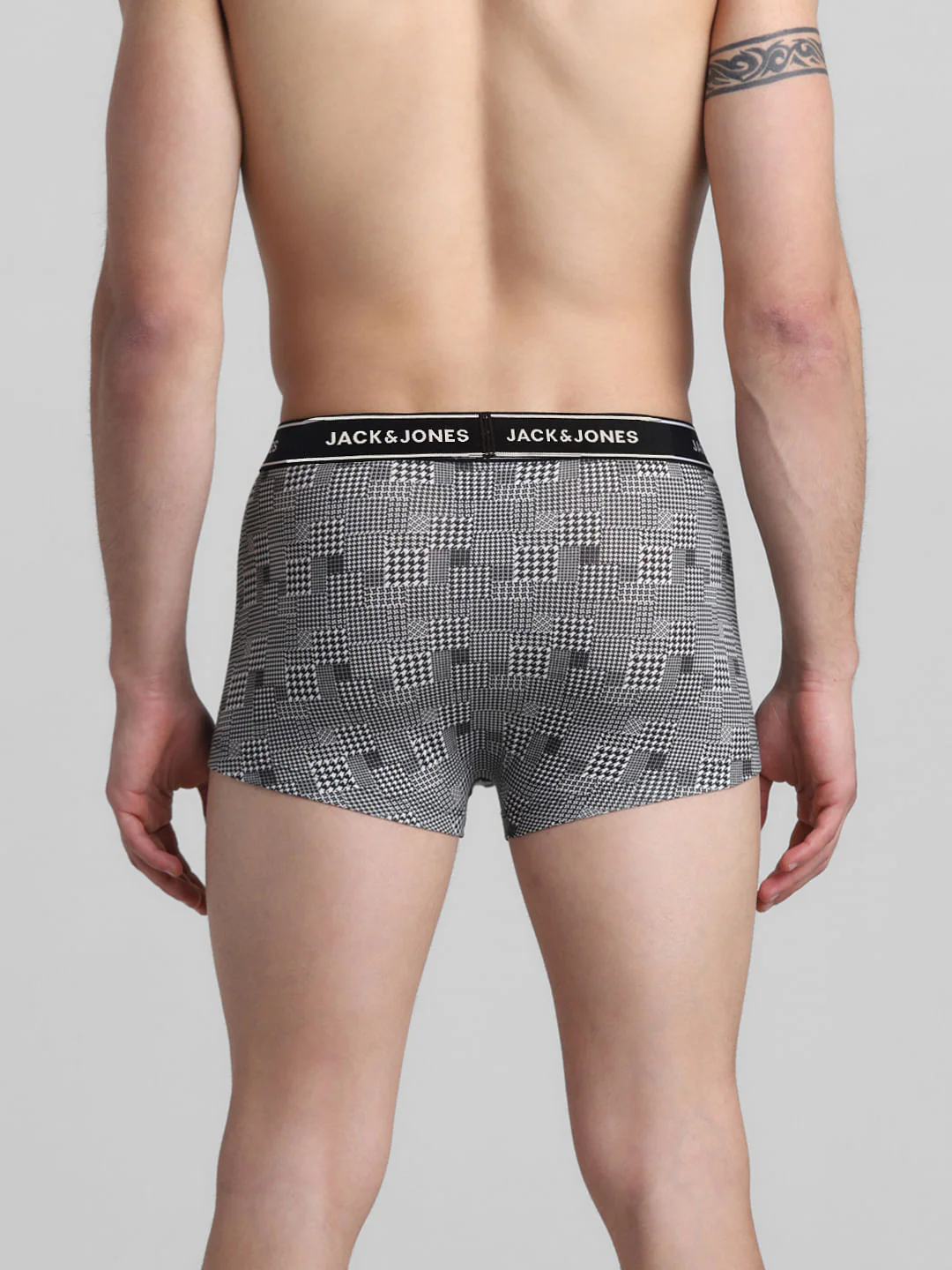 White Houndstooth Print Trunks - Image 3