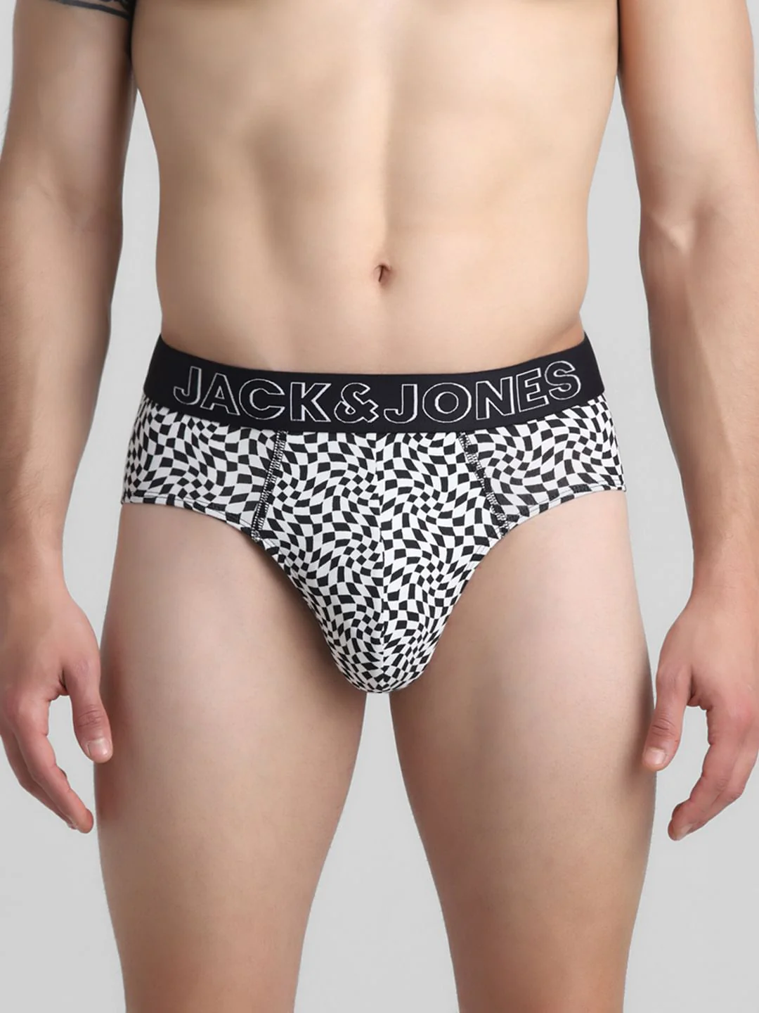 Black Monochrome Printed Briefs