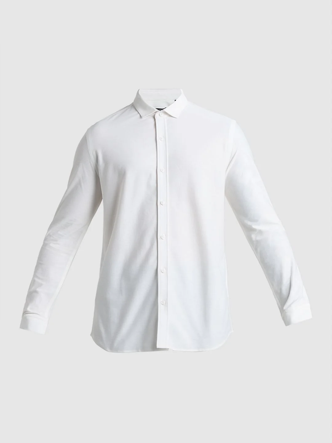 White Knitted Full Sleeves Shirt - Image 7