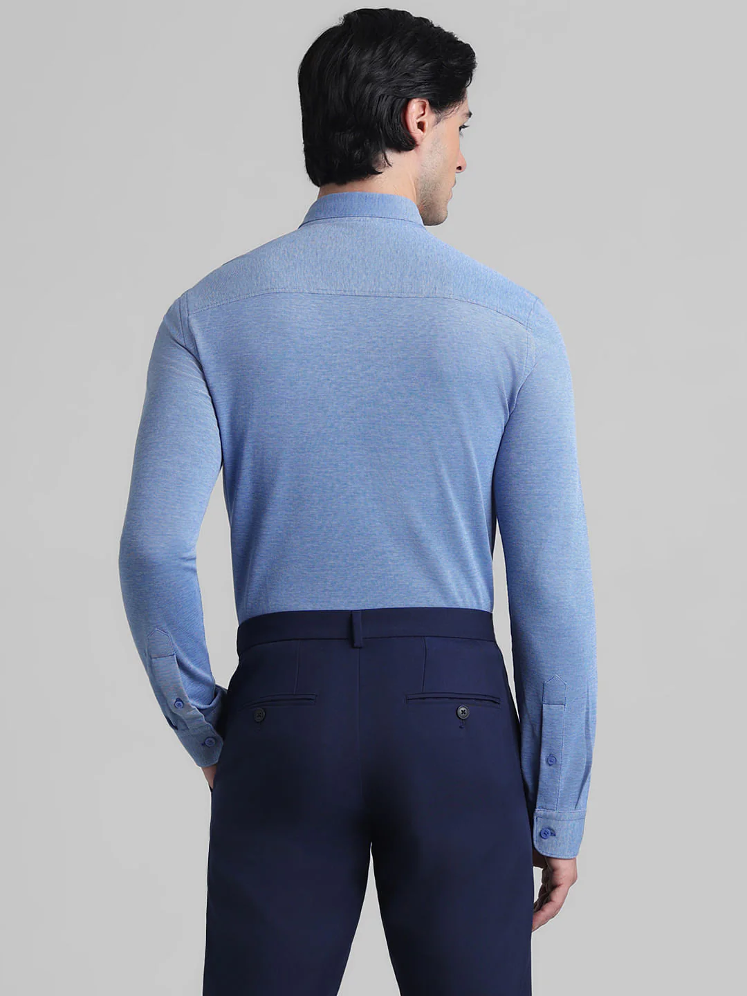 Light Blue Knitted Full Sleeves Shirt - Image 4