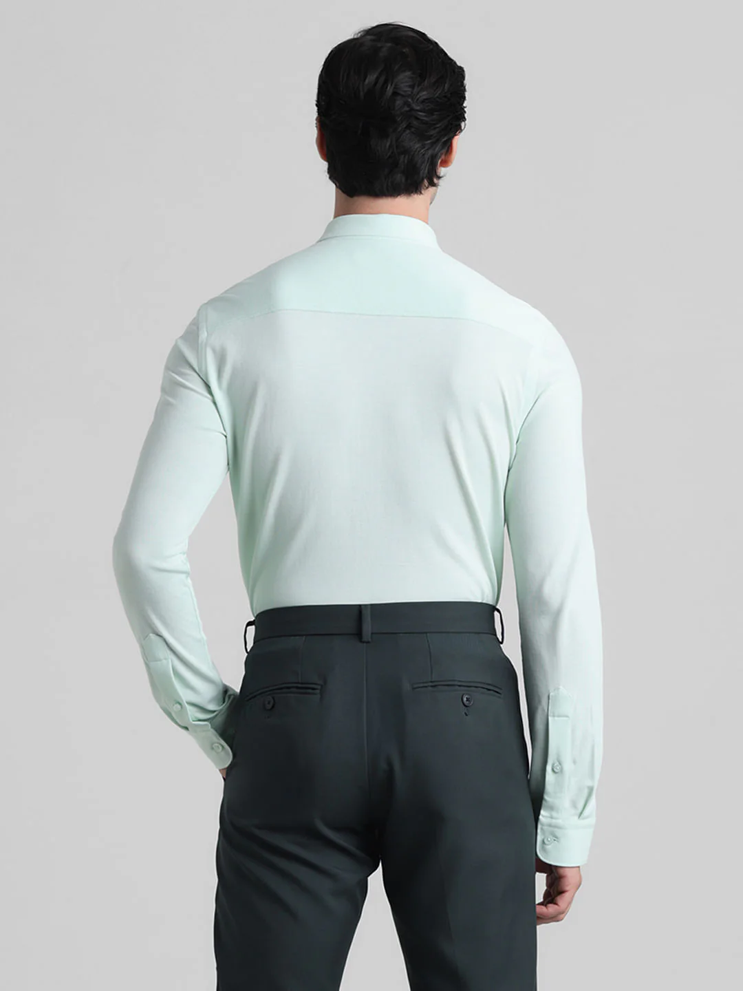 Light Green Knitted Full Sleeves Shirt - Image 4