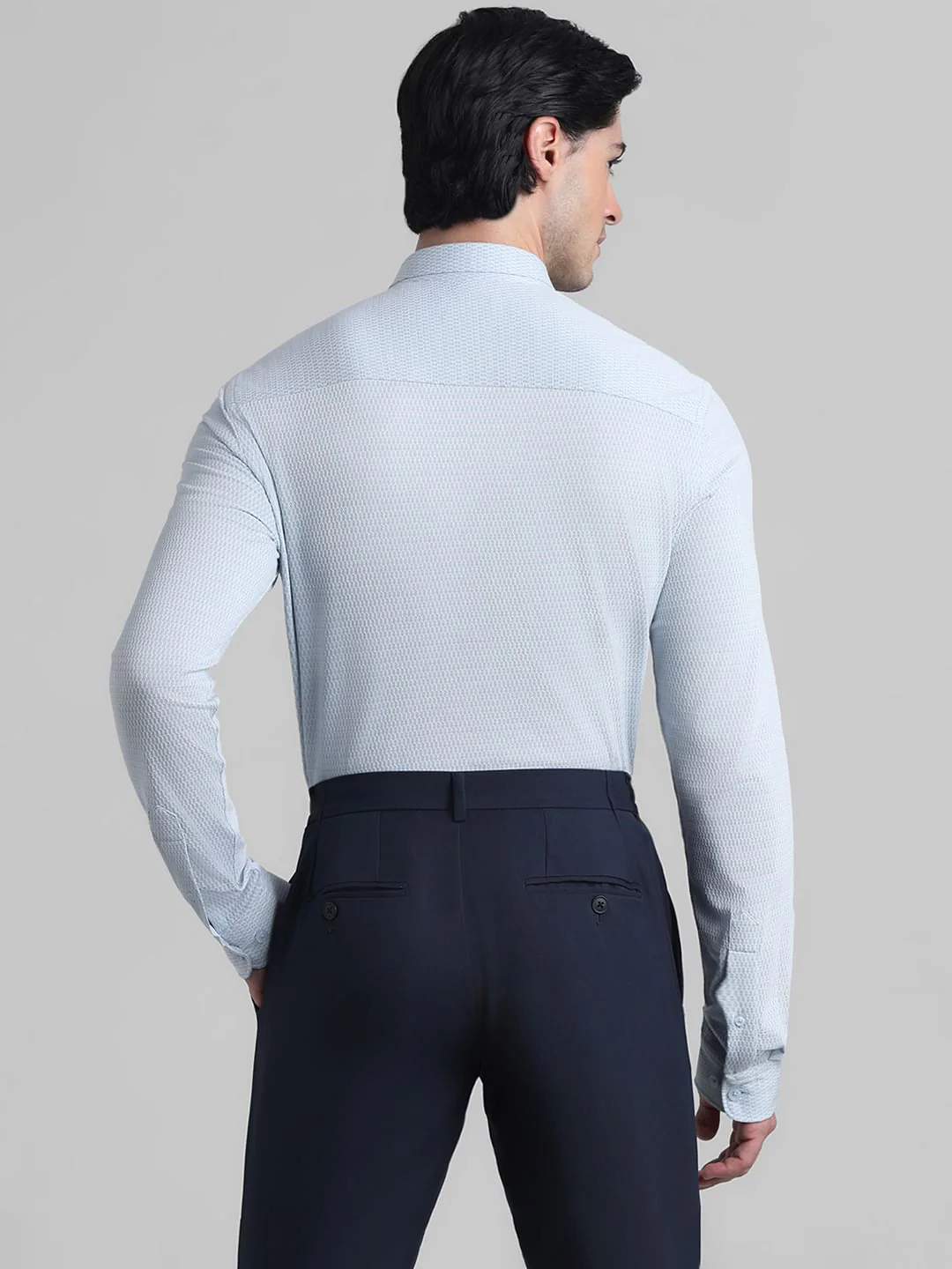 Light Blue Knitted Full Sleeves Shirt - Image 4