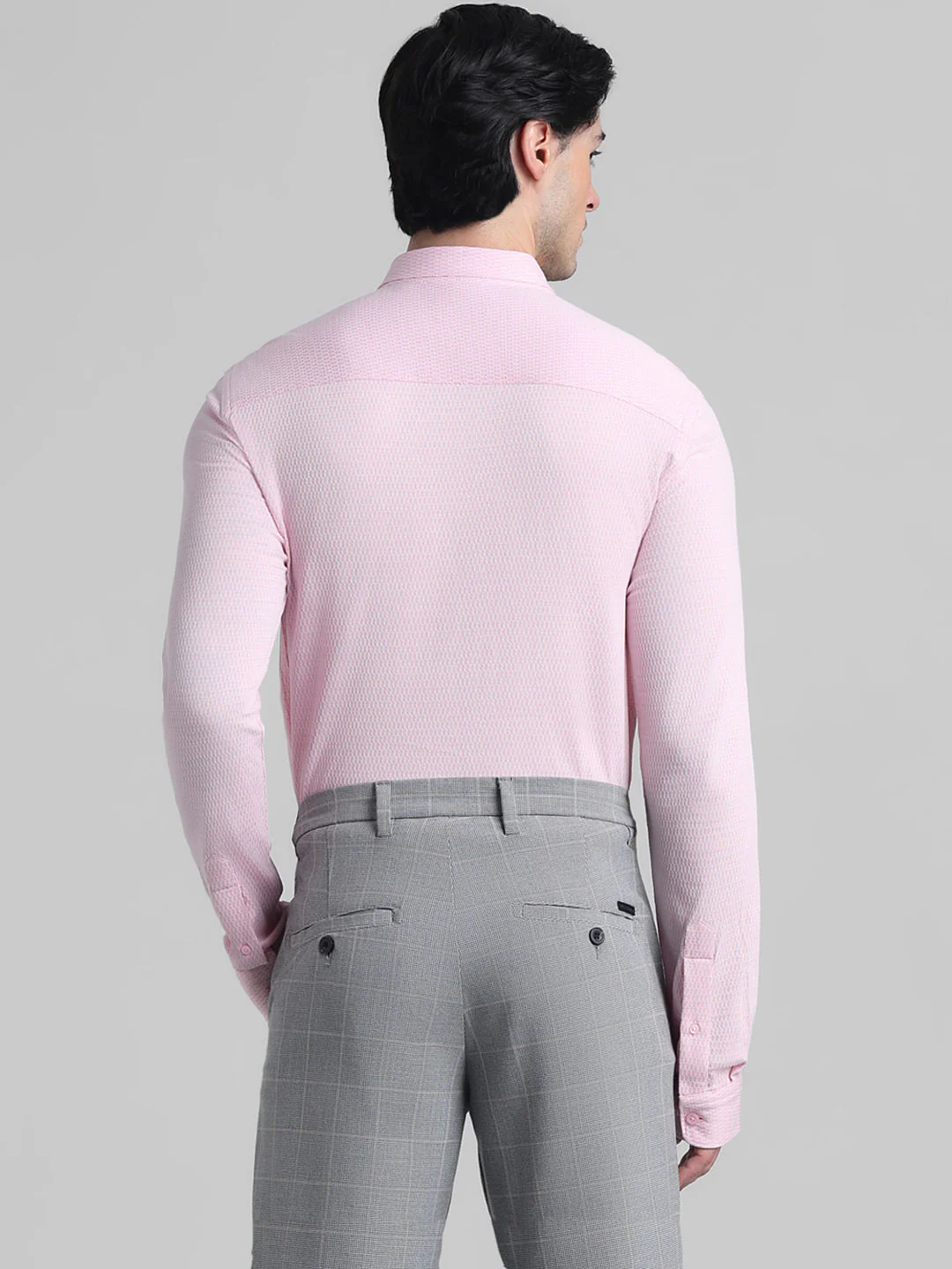 Light Pink Knitted Full Sleeves Shirt - Image 4