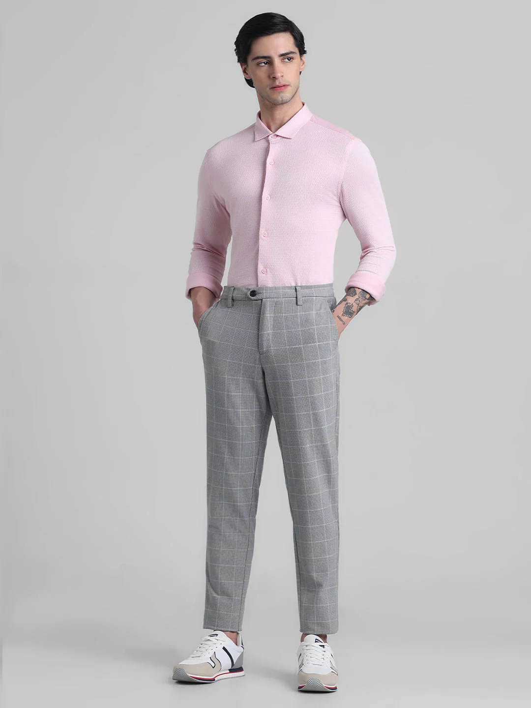 Light Pink Knitted Full Sleeves Shirt - Image 6
