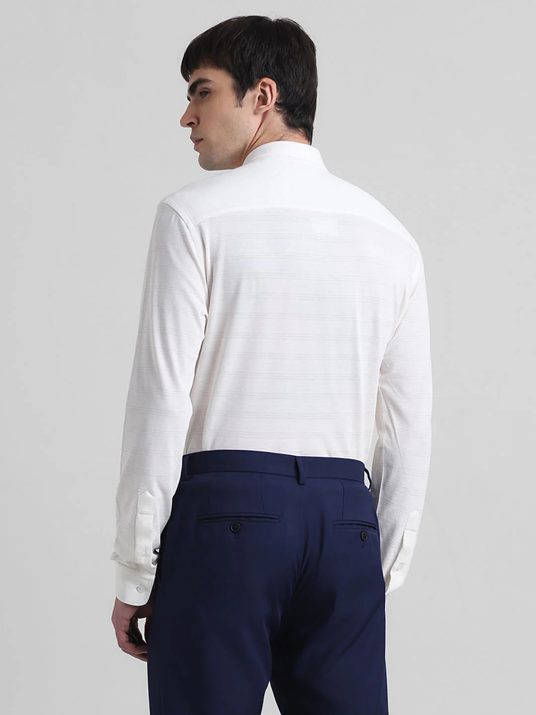 White Knitted Full Sleeves Shirt - Image 4