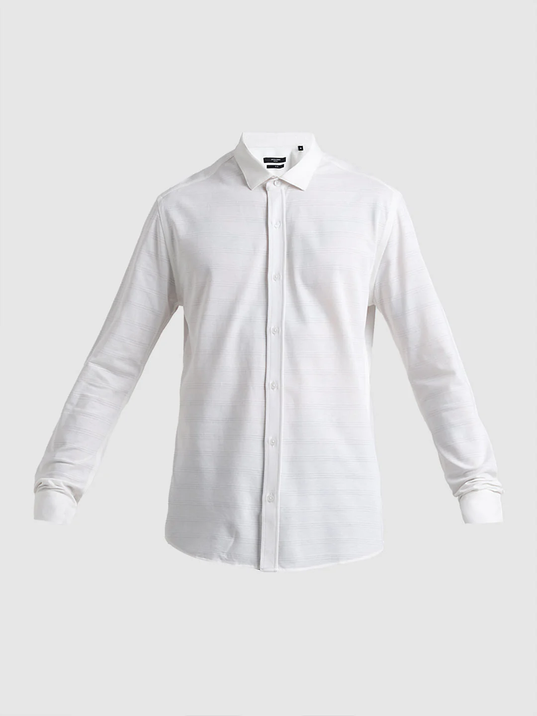 White Knitted Full Sleeves Shirt - Image 7