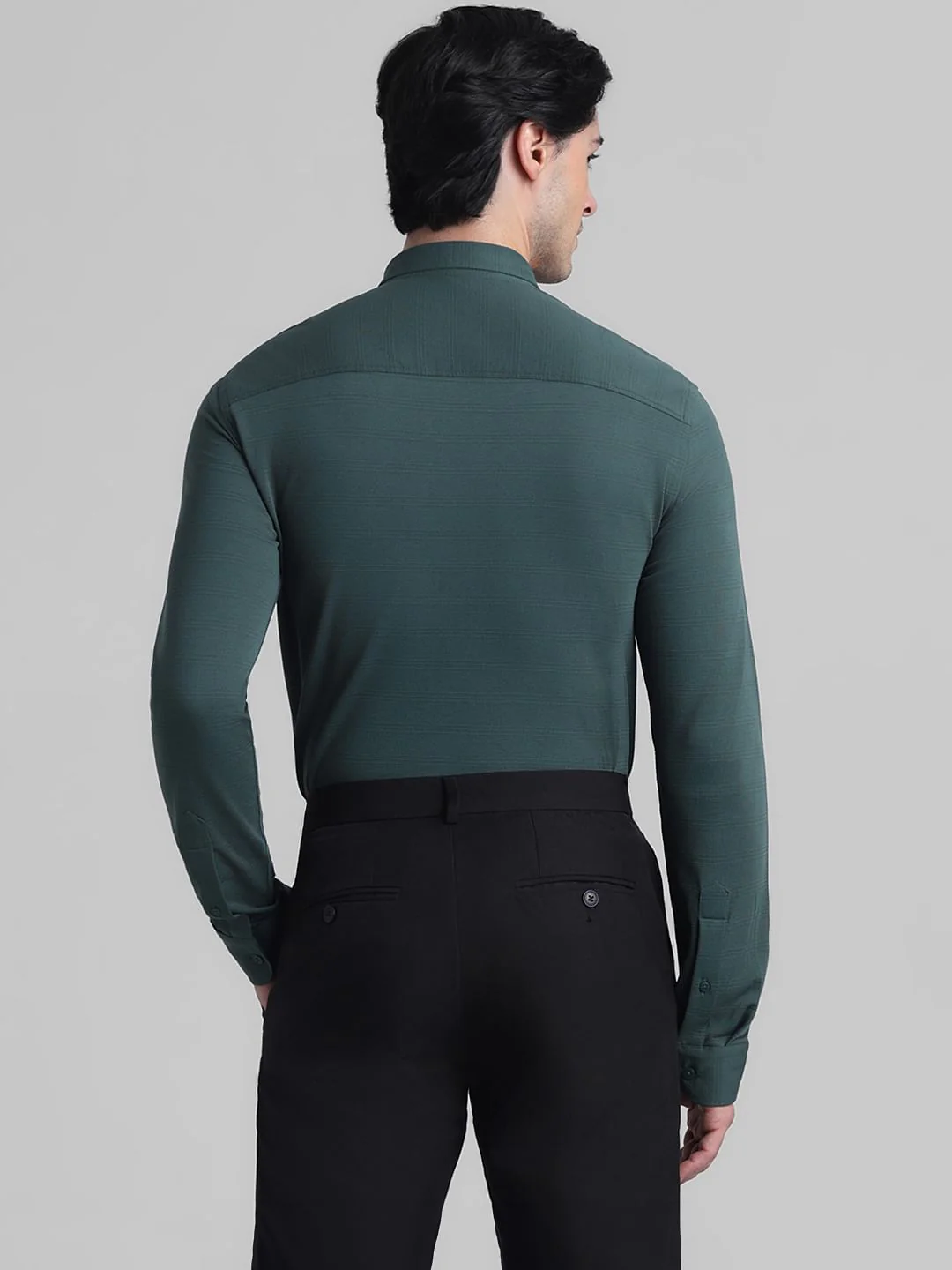 Dark Green Knitted Full Sleeves Shirt - Image 4