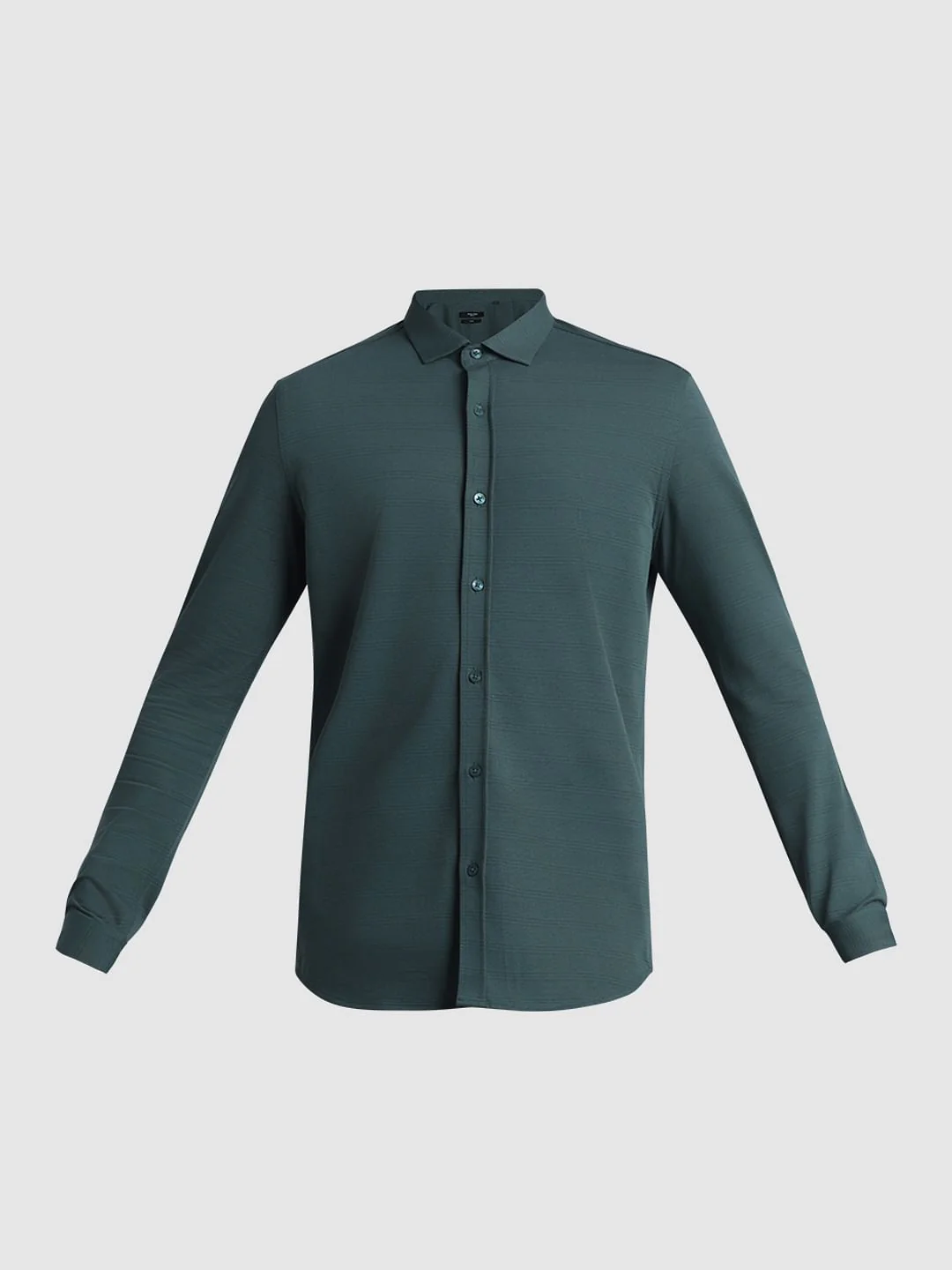 Dark Green Knitted Full Sleeves Shirt - Image 7