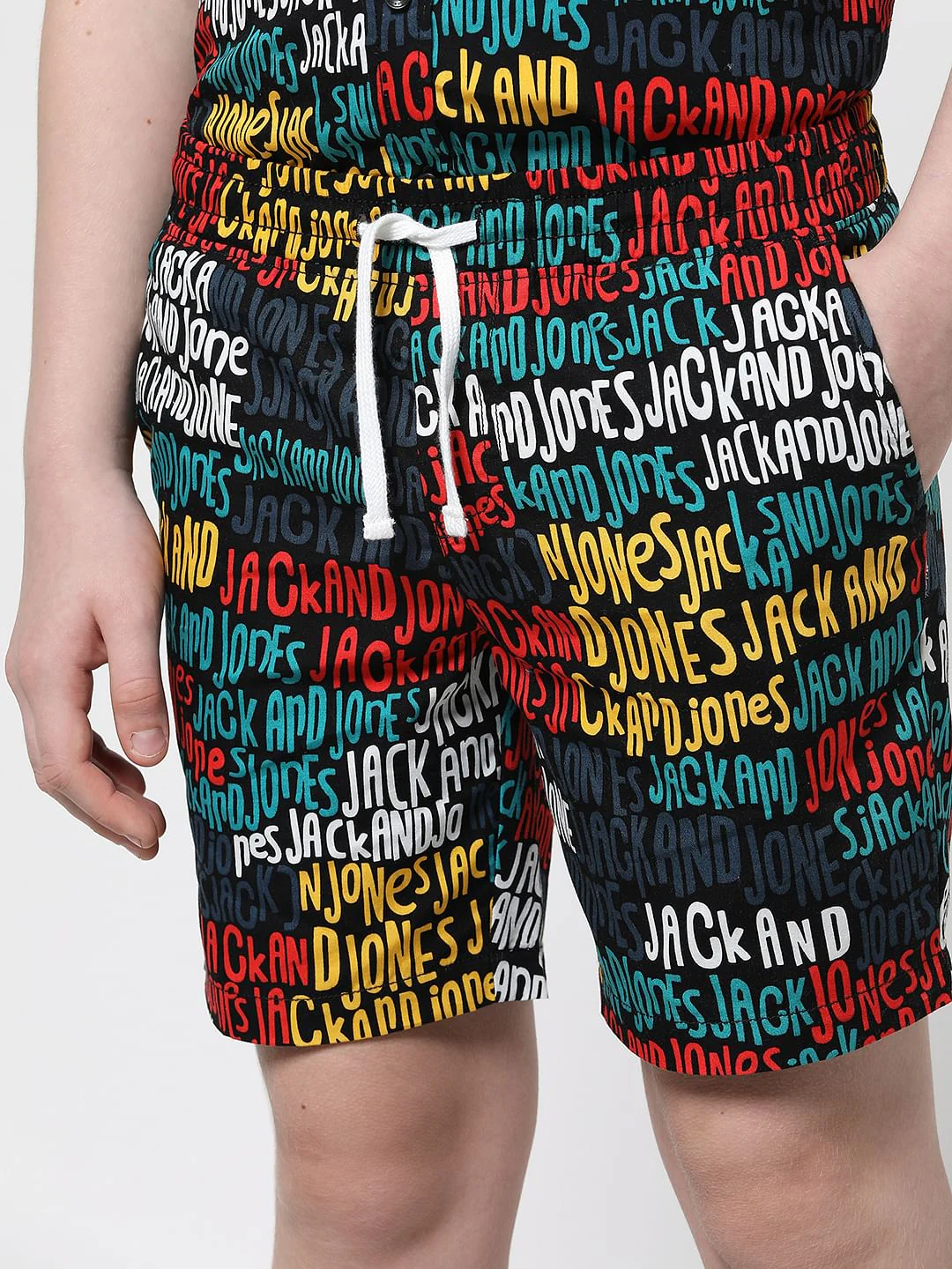 Boys Blue Logo Print Co-ord Set Shorts - Image 5