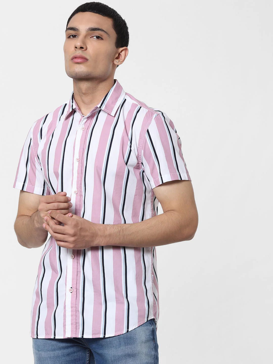 Pink Striped Short Sleeves Shirt - Image 2