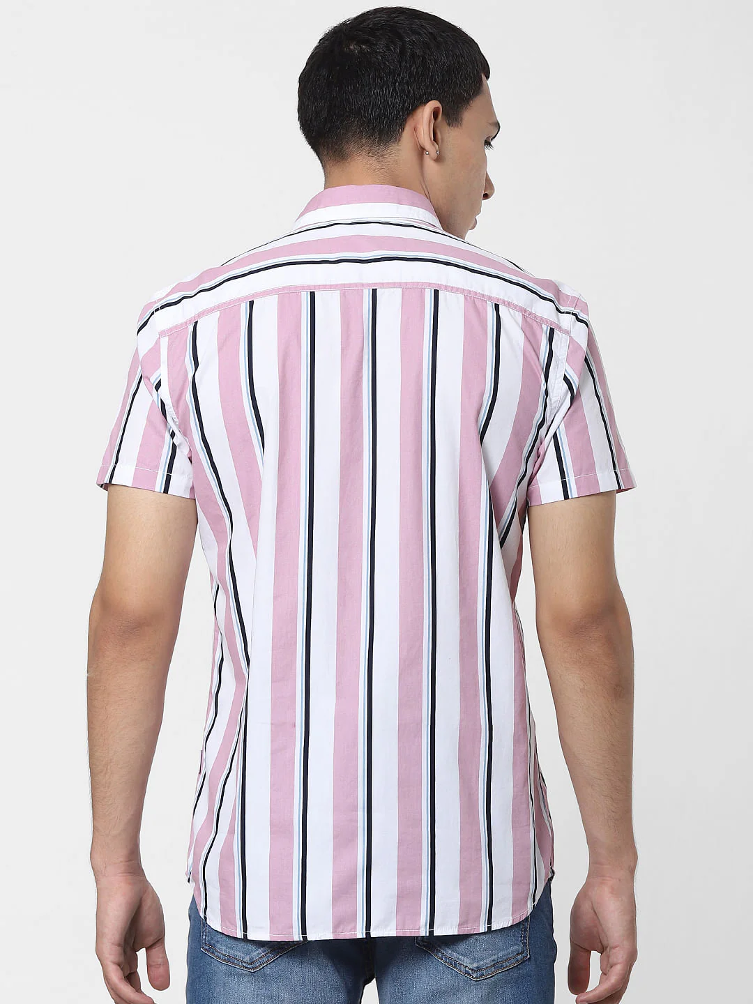 Pink Striped Short Sleeves Shirt - Image 4