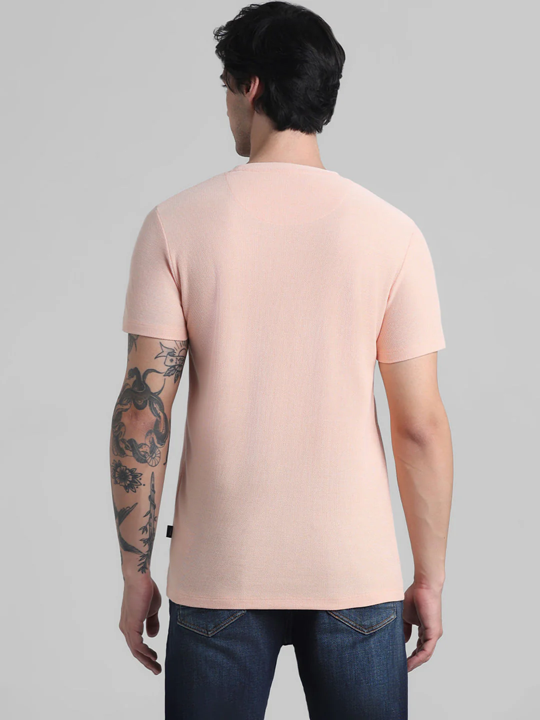 Apricot Jacquard Crew Neck T-shirt - Image 4