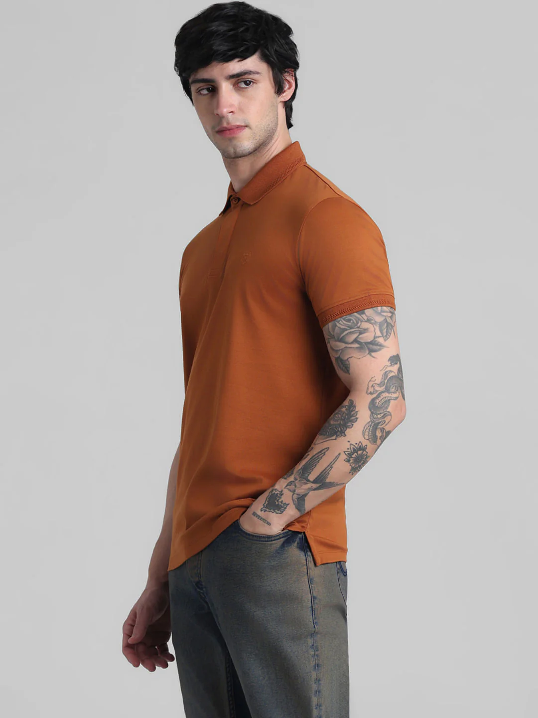 Rust Brown Cotton Polo - Image 3