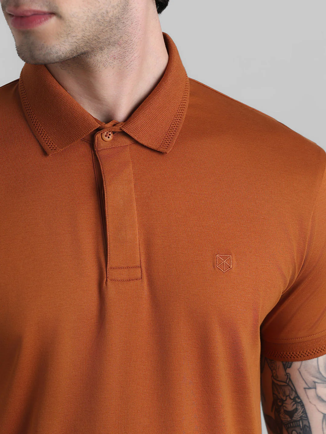 Rust Brown Cotton Polo - Image 5
