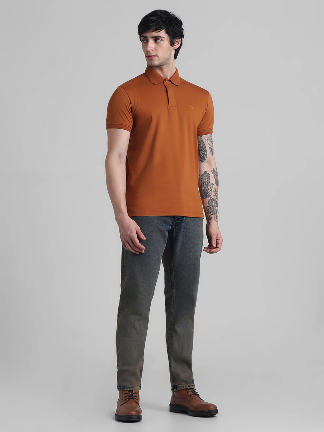 Rust Brown Cotton Polo - Image 6