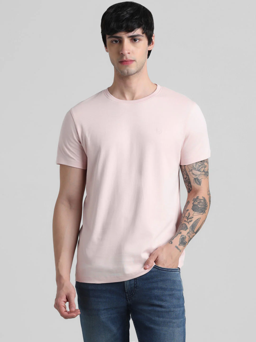Light Pink Crew Neck T-shirt - Image 2