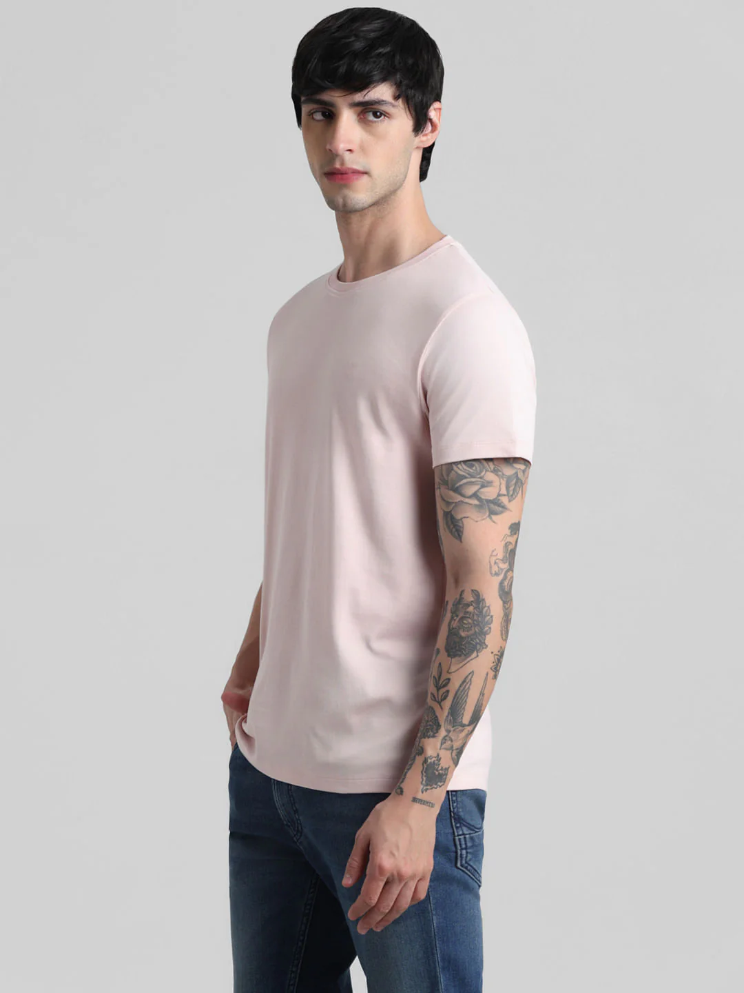 Light Pink Crew Neck T-shirt - Image 3