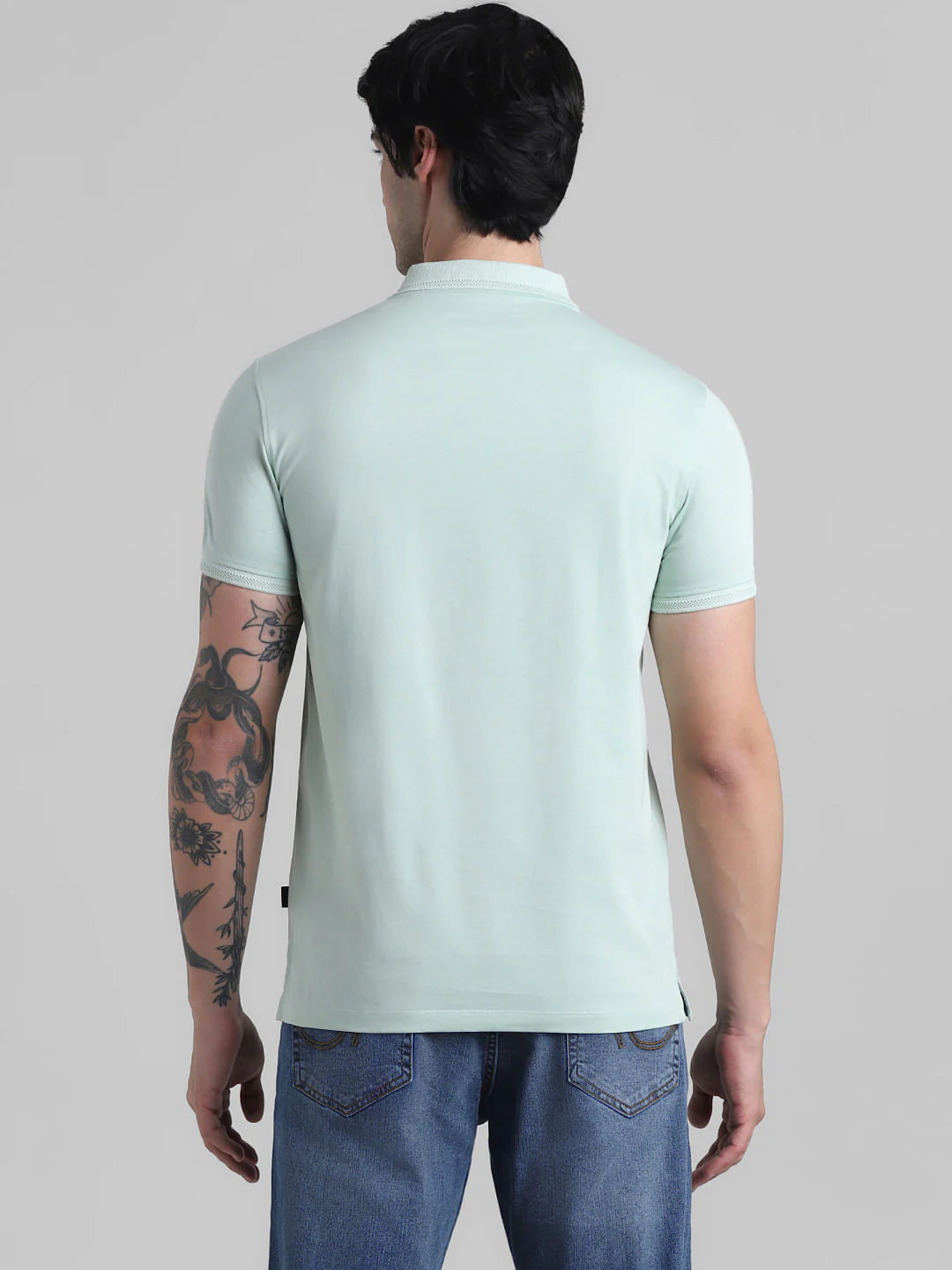 Green Contrast Tipping Polo T-shirt - Image 4