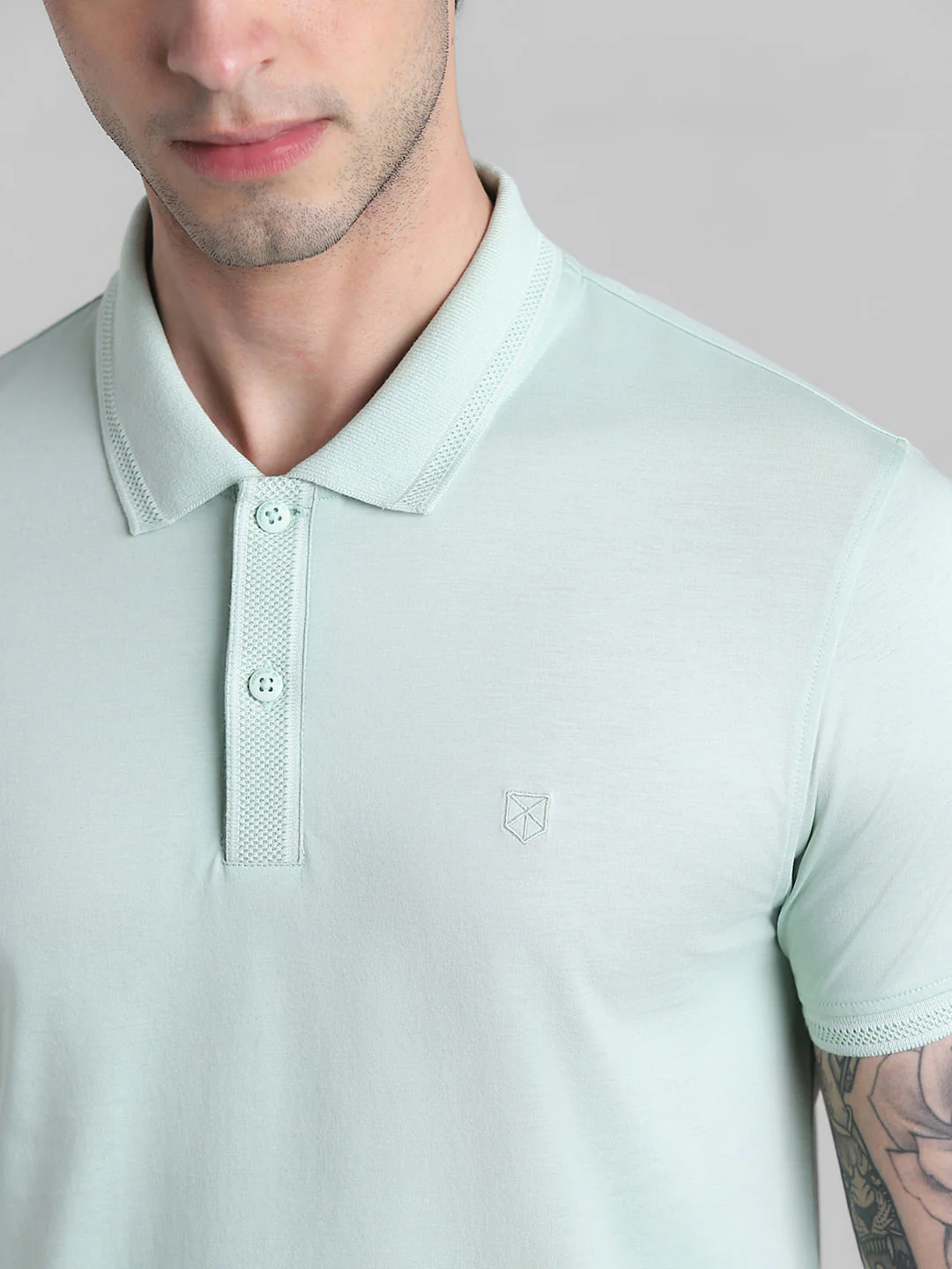 Green Contrast Tipping Polo T-shirt - Image 5