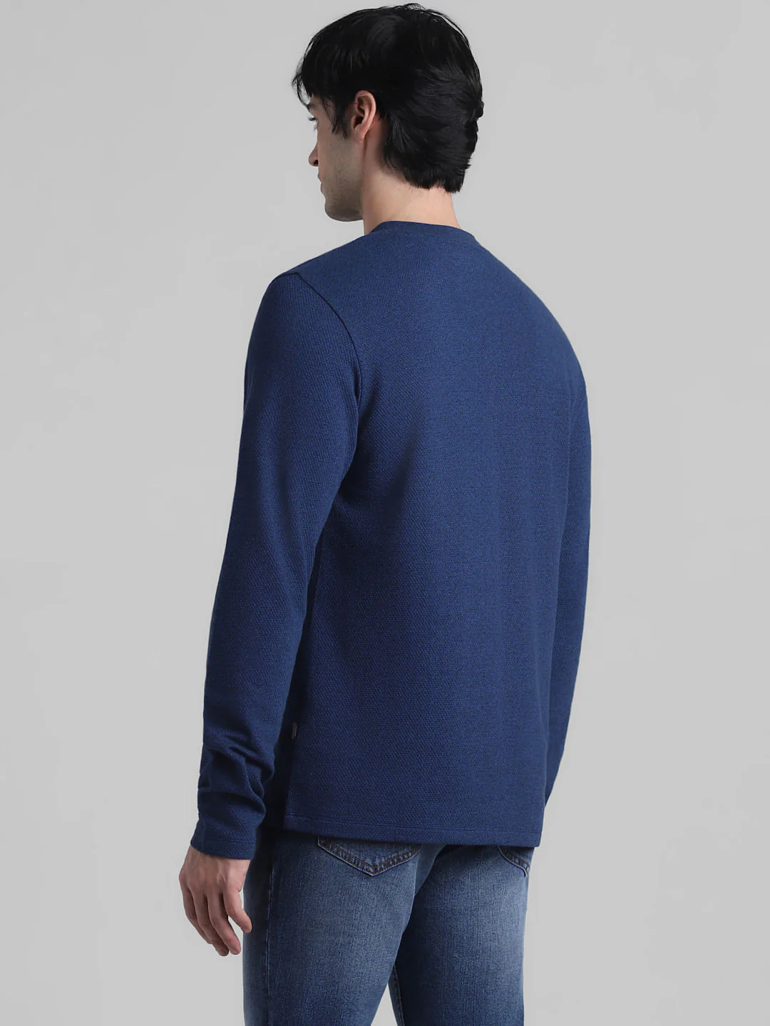 Navy Blue Henley T-shirt - Image 4