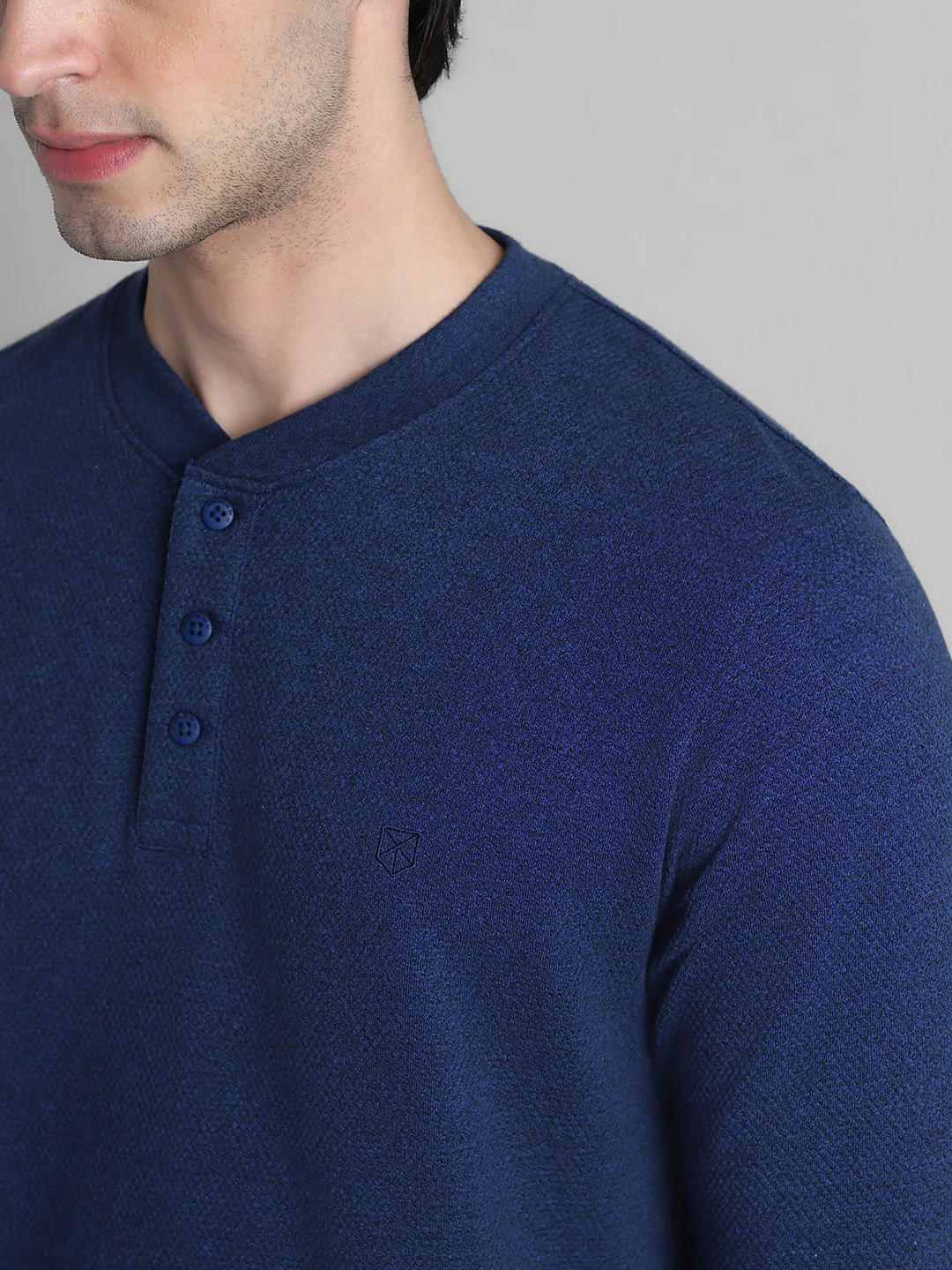 Navy Blue Henley T-shirt - Image 5