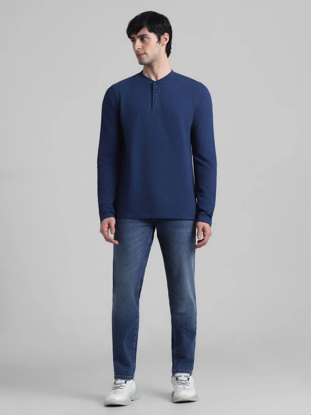 Navy Blue Henley T-shirt - Image 6
