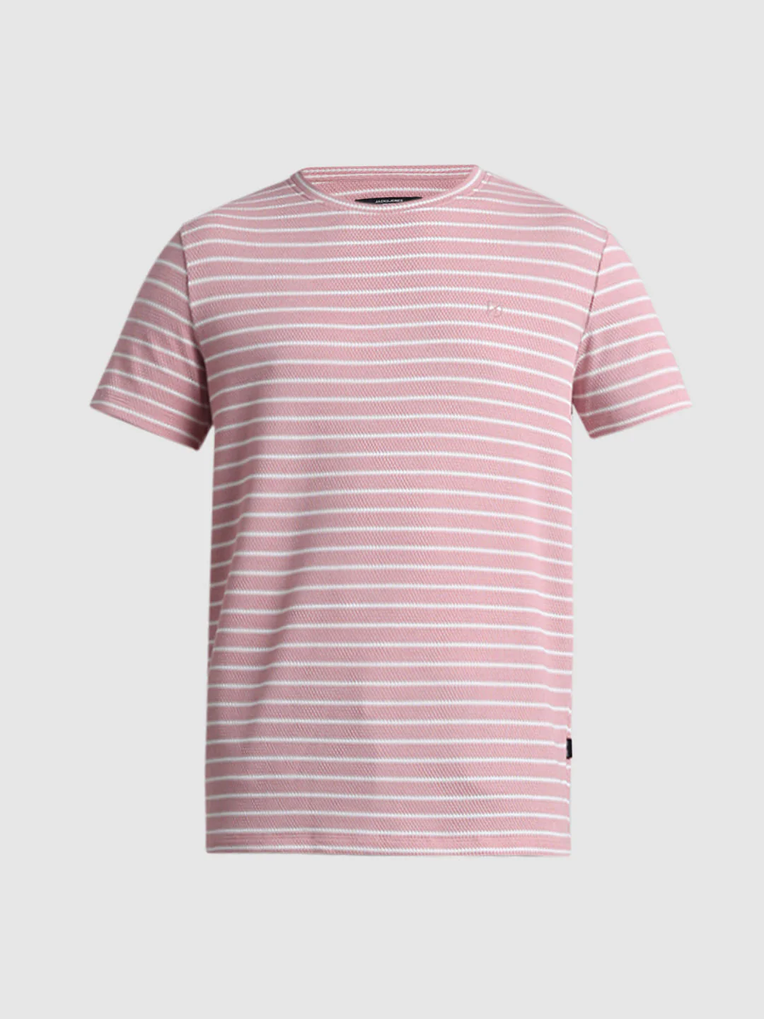 Pink Striped Crew Neck T-shirt - Image 7