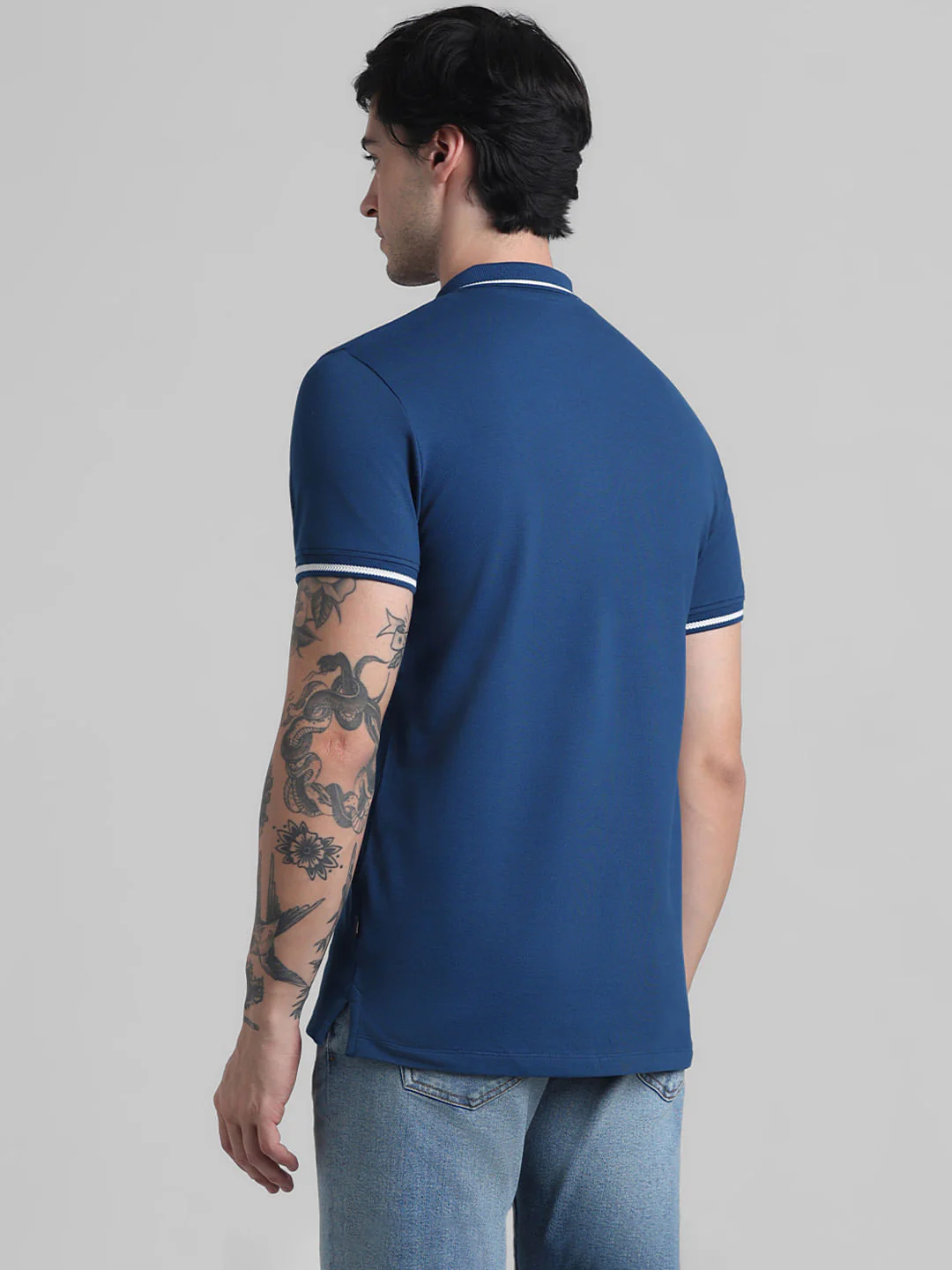 Blue Contrast Tipping Polo - Image 4